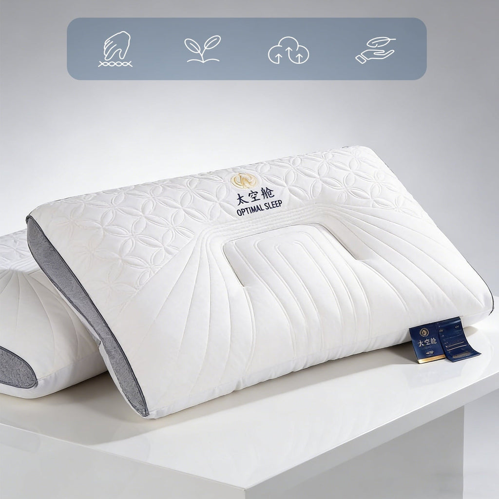 Fluffy Shredded 2-Pack Space Capsule Bed Pillow (29.13" x 18.9") - Plush and Supportive - Orthopedic Shredded Foam Bed Pillow Set Detail