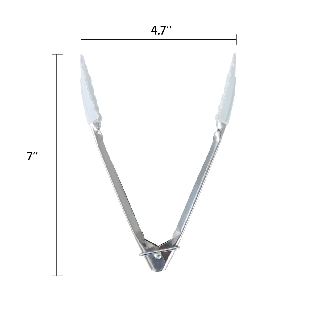 Heavy Duty Stainless Steel and Silicone Mini Food Tongs Grey - Professional Kitchen Tool for Culinary Enthusiasts Detail