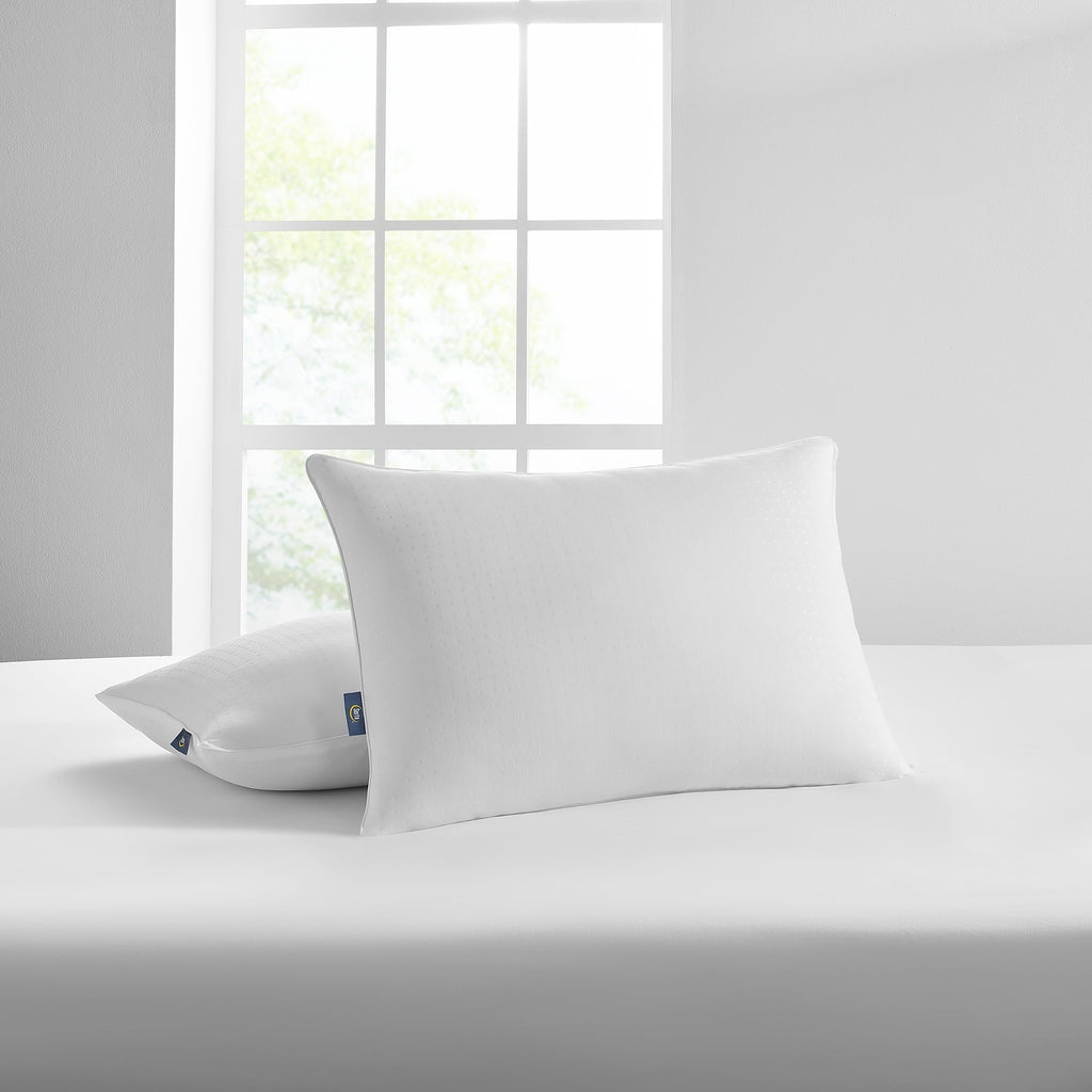 Decorative Plump pedic No-Go-Flat Bed Pillow, Standard/Queen, 2 Pack - Orthopedic Shredded Foam Bed Pillow Set Detail
