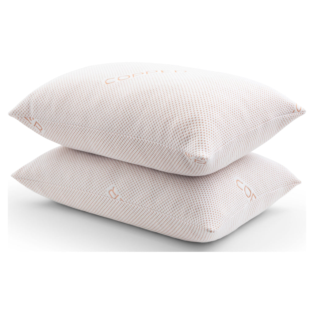Decorative Plump Luxury Knit Bed Pillow 2 Pack, Standard/Queen, Polyester - Ergonomic Memory Foam Pillow for Neck Pain Support Detail