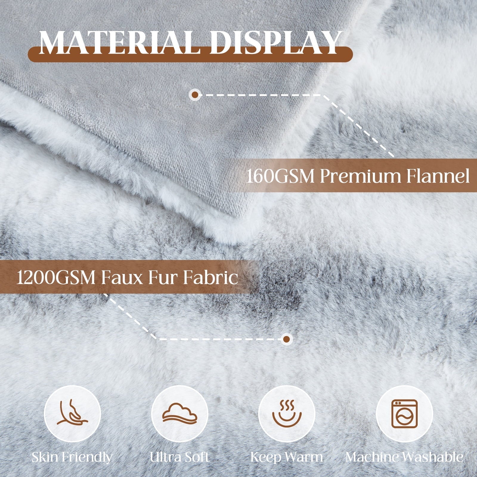 Decorative Knitted Luxury Faux Fur Throw Blanket for Bed Super Thick Warm Fuzzy Blankets for Bedroom Living Room, 60" x 80", White - Super Soft Reversible Sherpa Flannel Blanket Detail