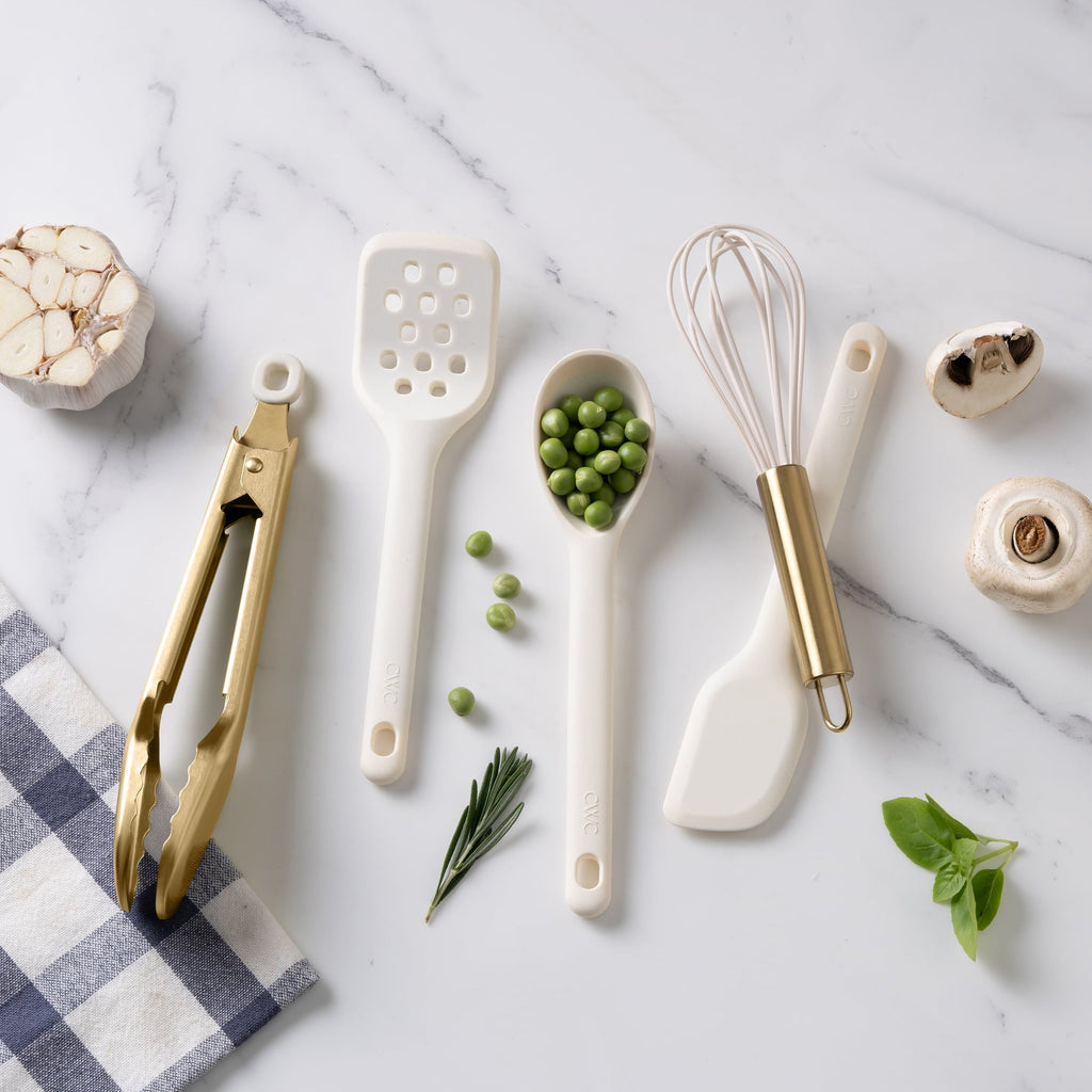 Non-Stick Safe 5-Piece Mini Silicone Utensil Set Durable & Nonstick Safe - Premium Stainless Steel Cooking Utensil for Non-Stick Pots Detail