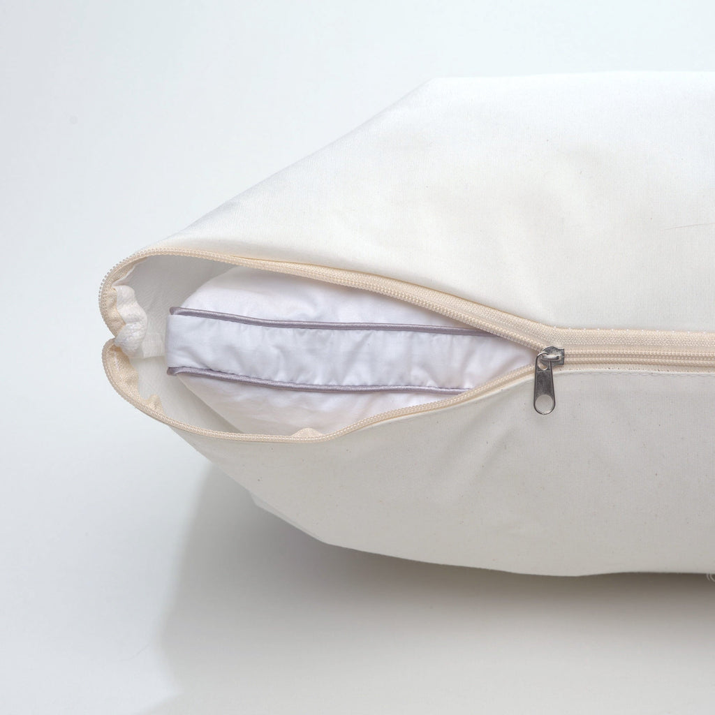 Ergonomic Memory Foam Linen Premium Goose Down Feather Pillow for Bed, Soft & Supportive, Standard Size, White - Orthopedic Shredded Foam Bed Pillow Set Detail