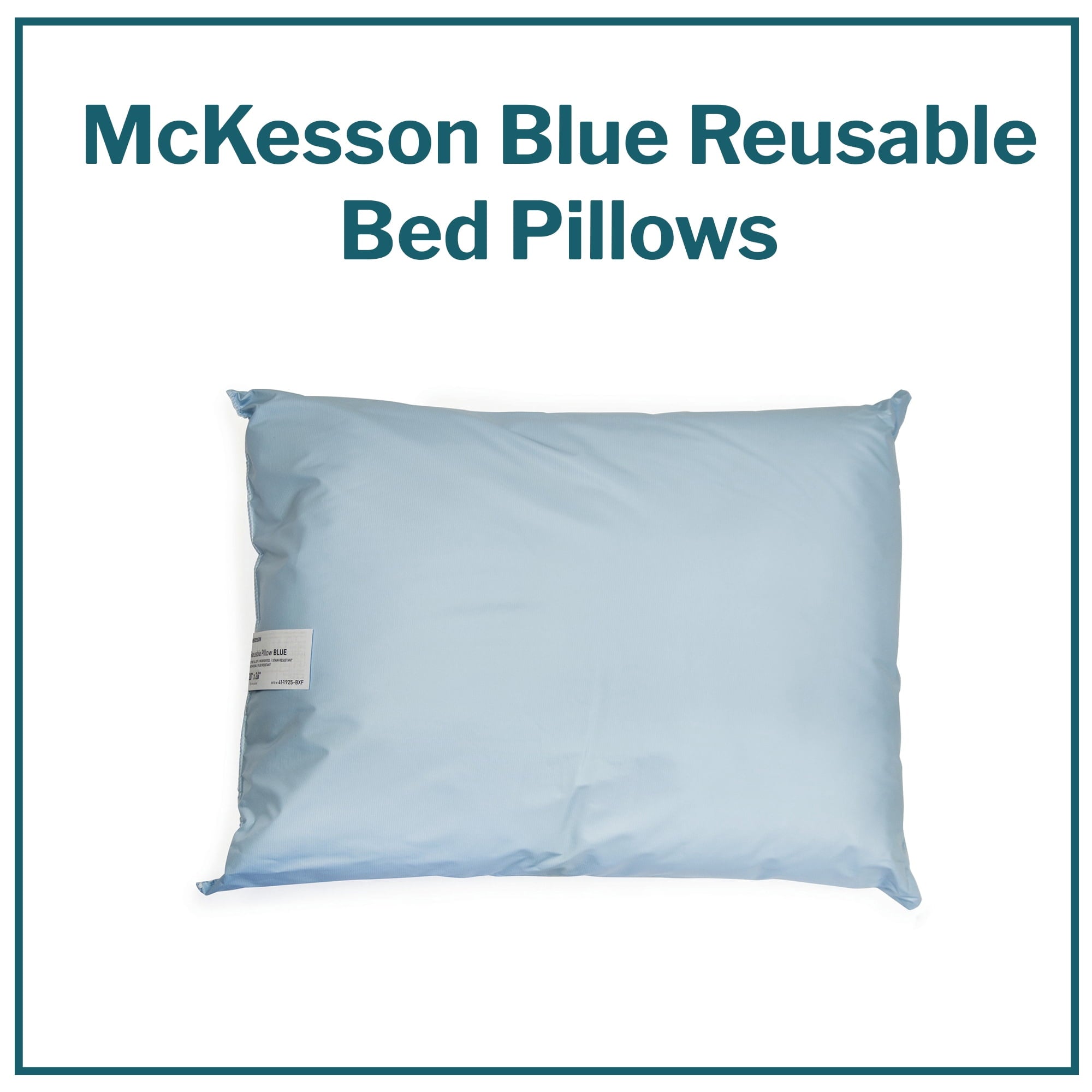 Orthopedic Support Reusable Water-Resistant Soft Polyester Fill Blue Bed Pillow, 19" x 25", 1 Ct - Orthopedic Shredded Foam Bed Pillow Set Detail