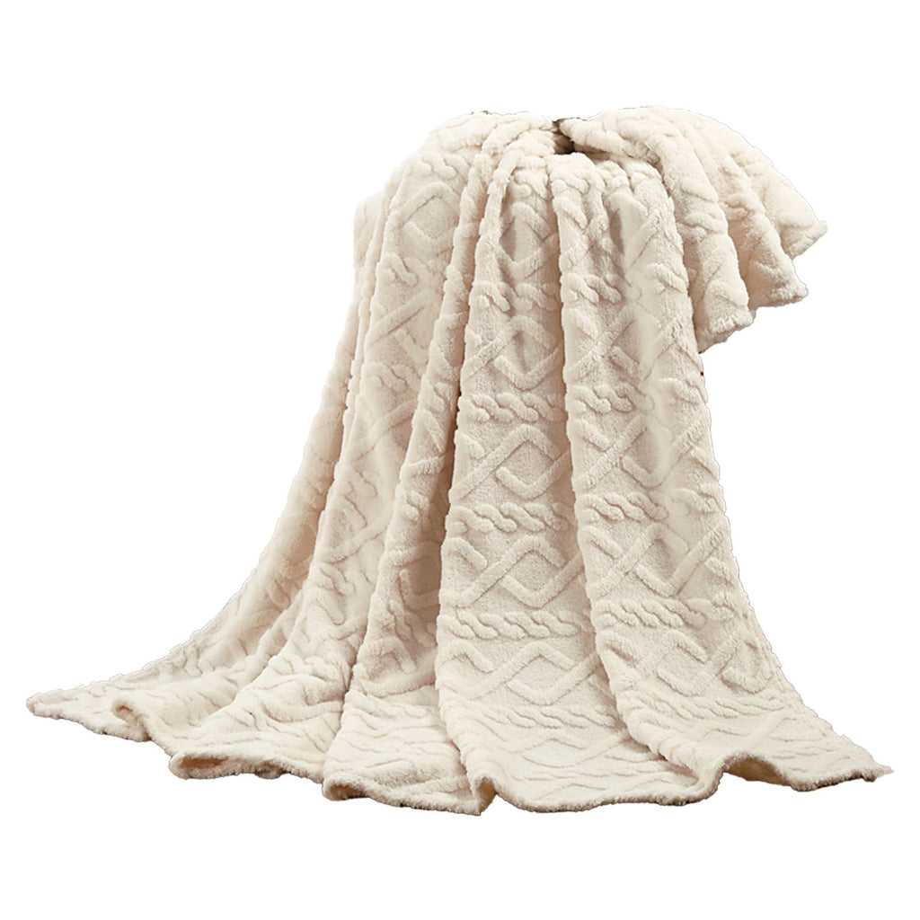 Lightweight Warm Clearance Under $5 Throw Blanket, Super Soft Warm Solid Color Thicken Flannel Blankets, Microfiber Machine Washable f... - Luxury Knitted Decorative Throw Blanket with Fringes Detail