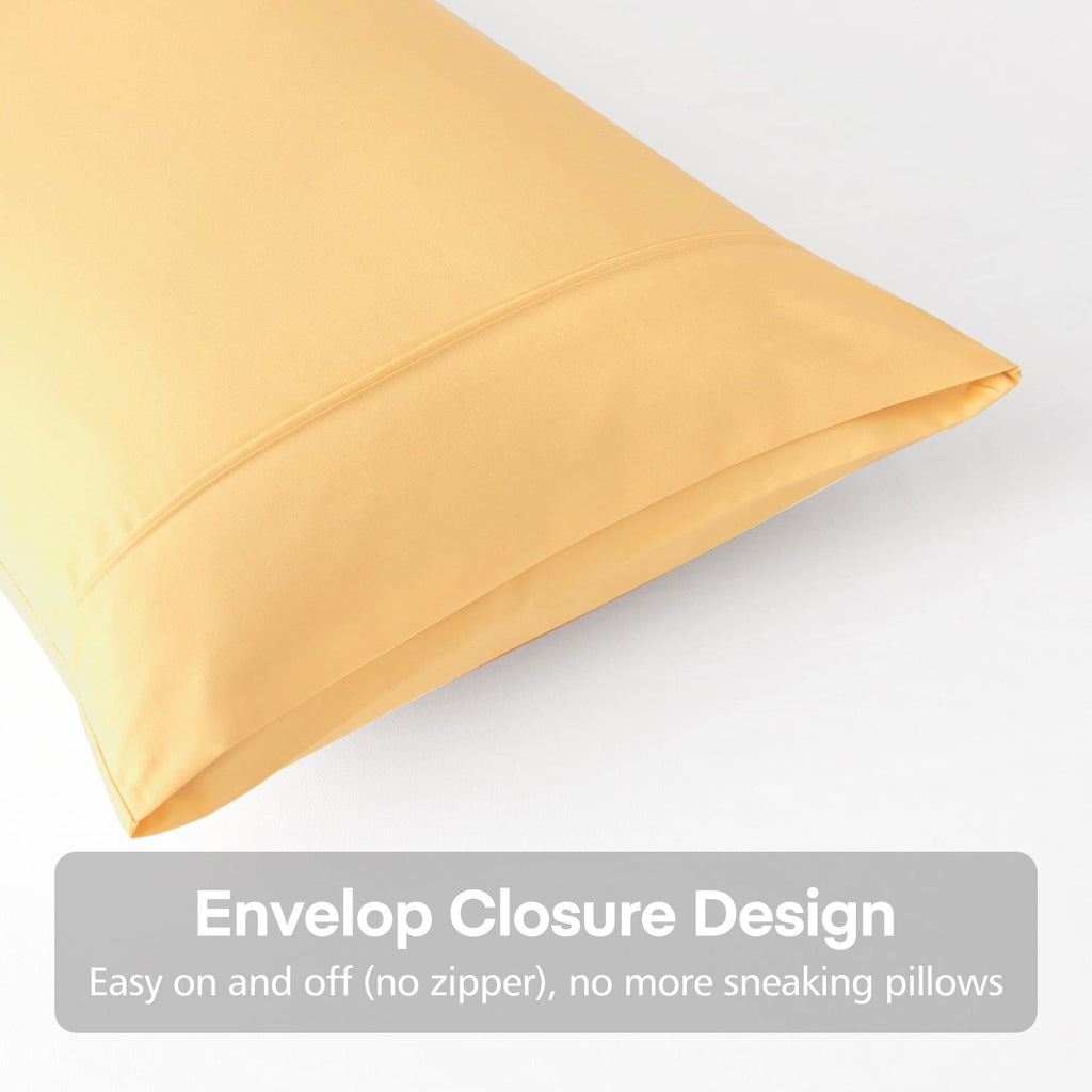 Hotel Collection Solid Print Pillow Cases, King, Beige, 2-Pieces - Ergonomic Memory Foam Pillow for Neck Pain Support Detail