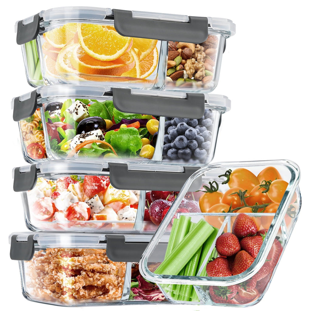 Deliciously Squishy 8 Pcs Glass Food Storage Containers with Lids, 2 & 3 Compartment Glass Airtight Meal Prep Containers (4 Containers & ... - Fun Food Fidget Cookie Squishable Toy Detail