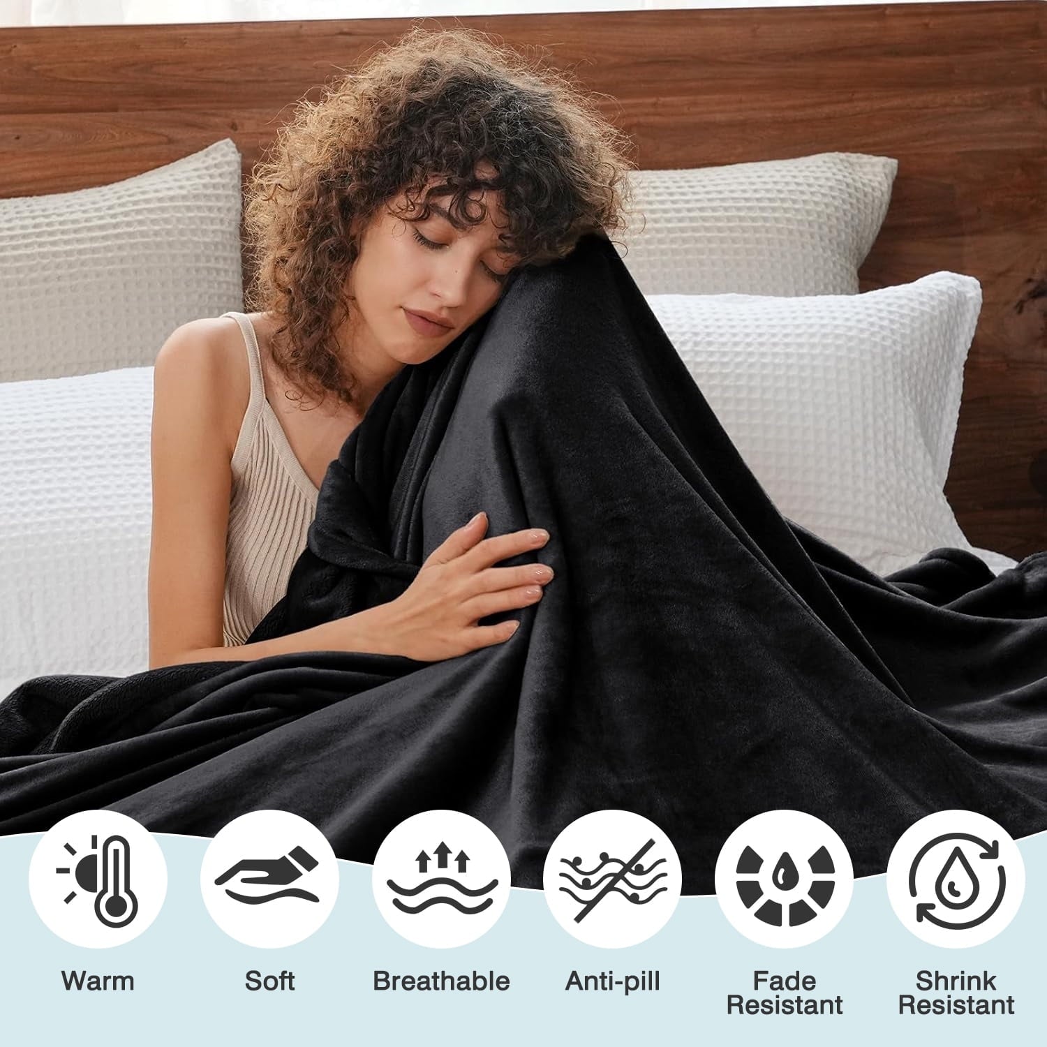 Super Soft Flannel Throw Size Blanket, Luxury Plush Cozy Fuzzy Fleece Blanket, Super Soft Warm Big Lightweight Throw Blanket All Seasons... - Cozy Fleece Throw Blanket for Couch & Bed Detail