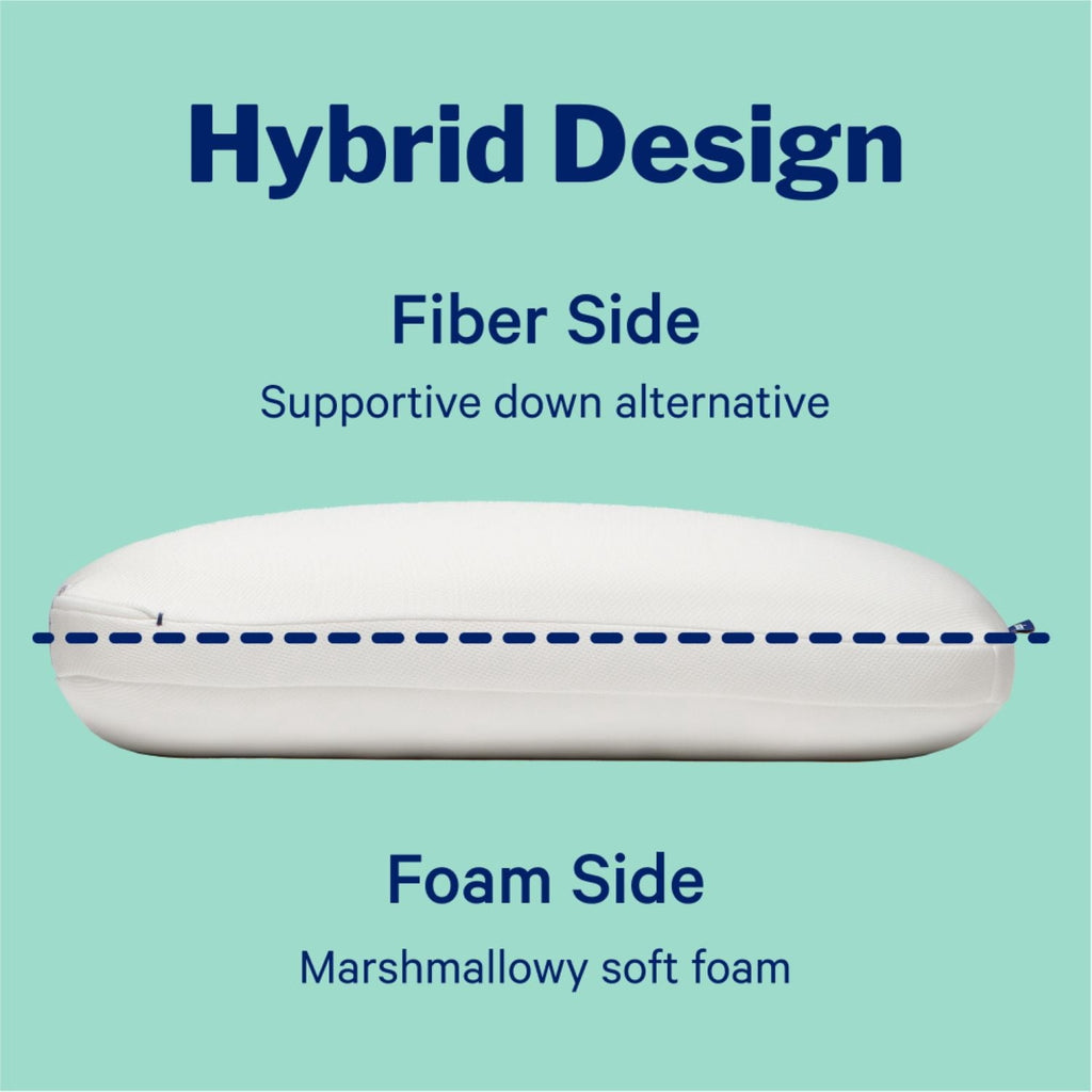 Decorative Plump Essential Cooling Hybrid Pillow, Standard - Orthopedic Shredded Foam Bed Pillow Set Detail