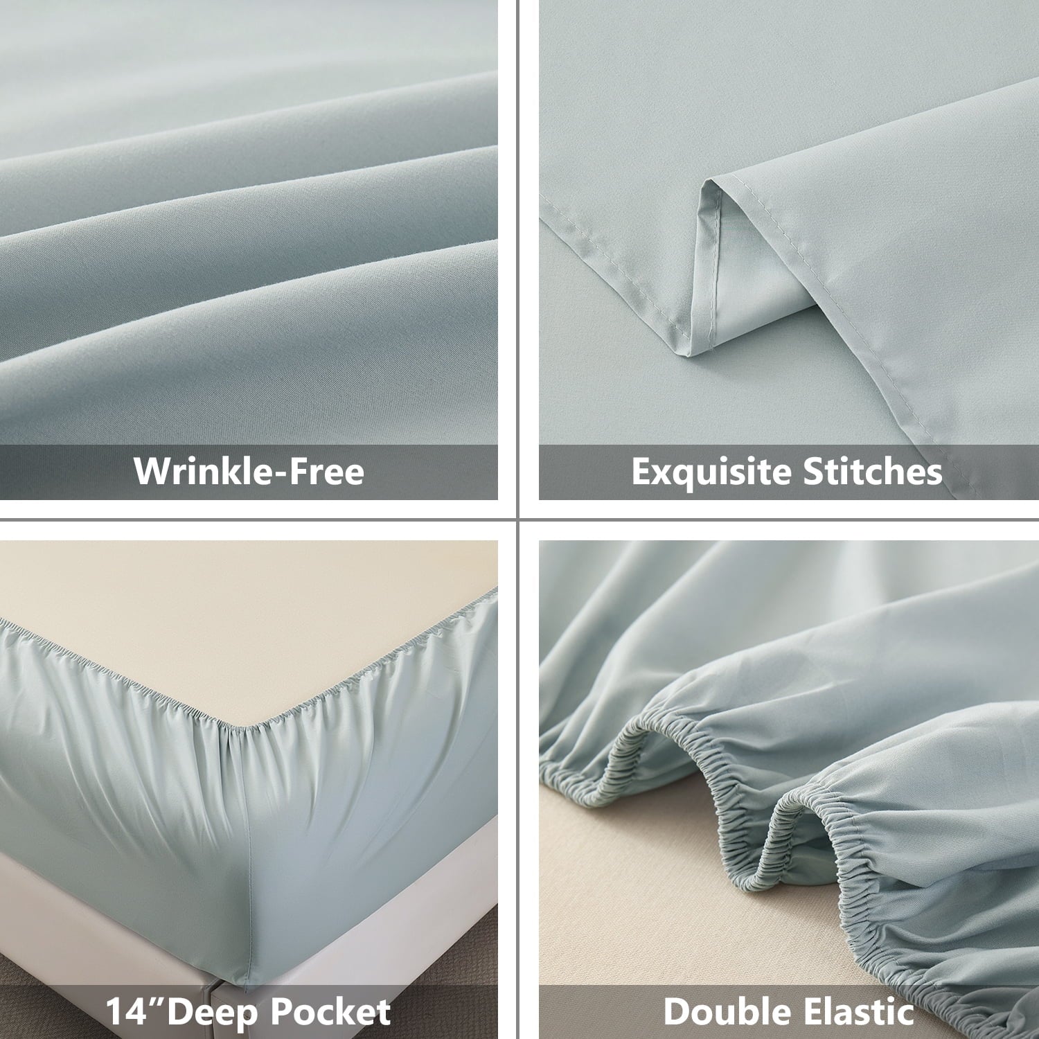 Ultra-Soft Sheets Set 4 Piece Queen/Full Size Sheet Set, Soft & Lightweight And Breathable ding Set, Fitted Sheet, Flat Sheet & ... - Premium Ultra-Soft Pillowcase Pair for Sleeping Detail