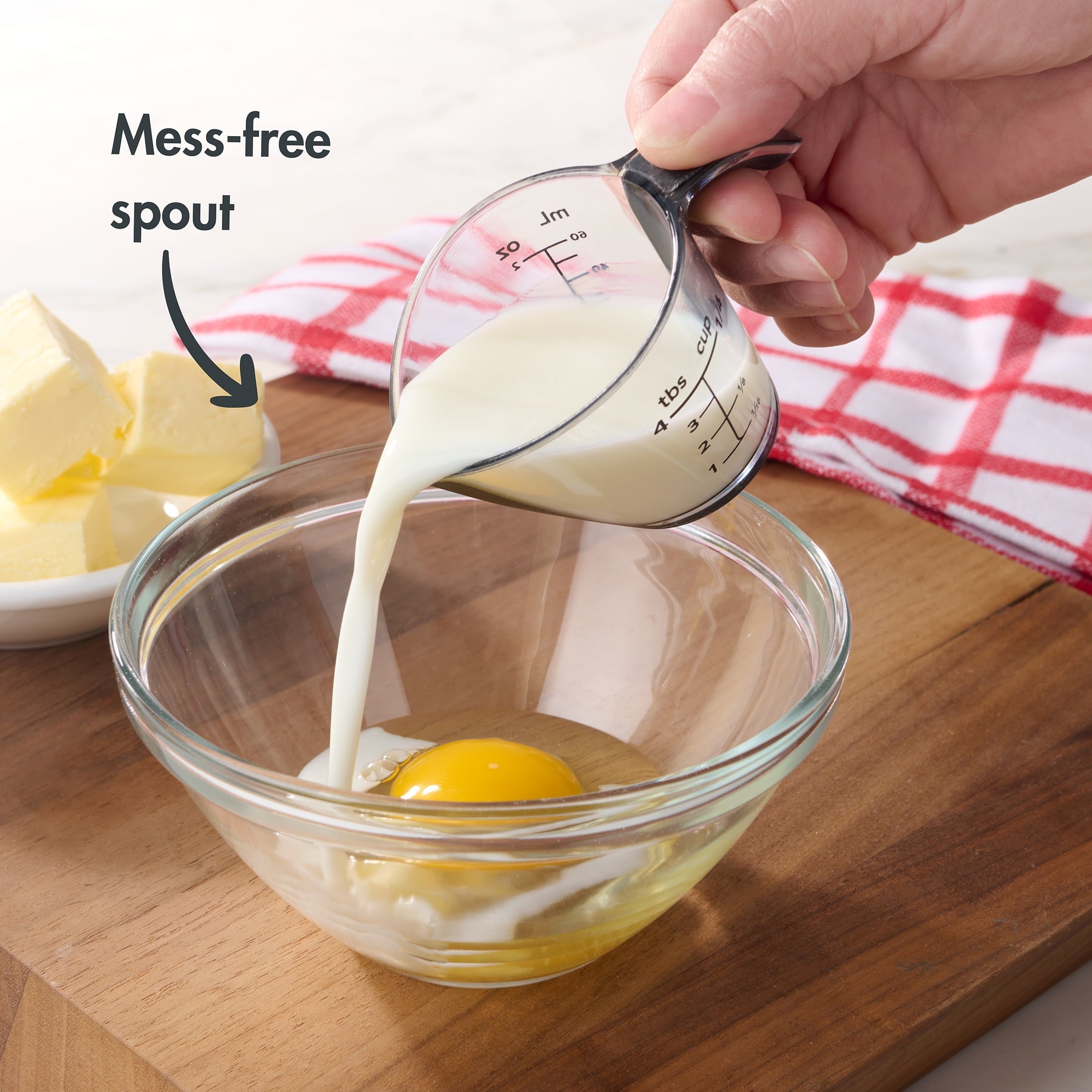 Time-Saving 1/4C Plastic Mini Measuring Cup, Black/Transparent - Multi-Functional Manual Food Chopper & Slicer Detail