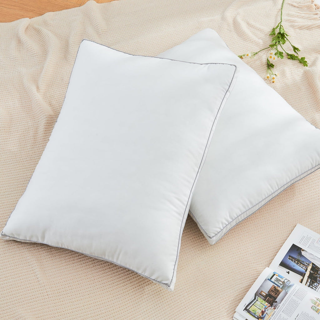 Orthopedic Support 2 Pack Pillows for Bed, Standard Size Pillows Insert for Side and Back Sleepers, Soft Down Alternative Microfiber Fil... - Orthopedic Shredded Foam Bed Pillow Set Detail