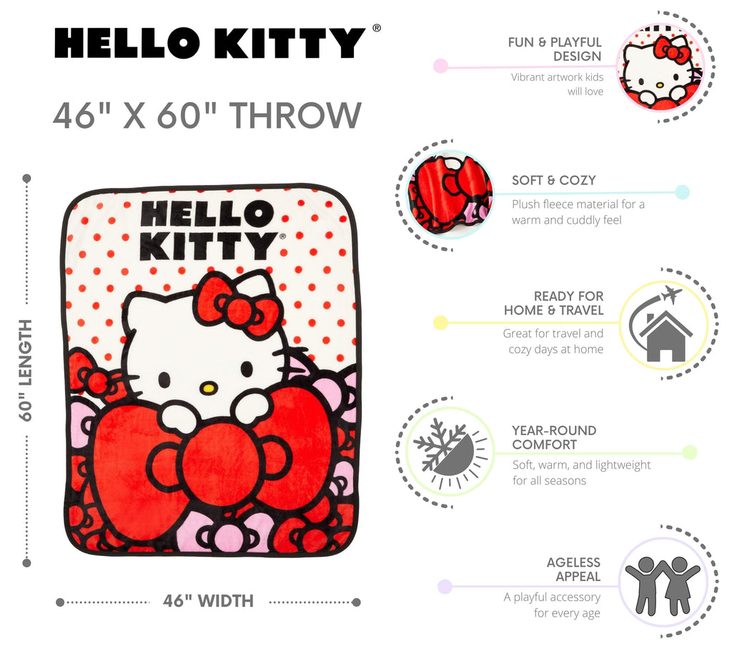 Decorative Knitted Kids Red White Print Fleece Throw Blanket, 46 x 60 - Lightweight Plush Warm Blanket for All Seasons Detail