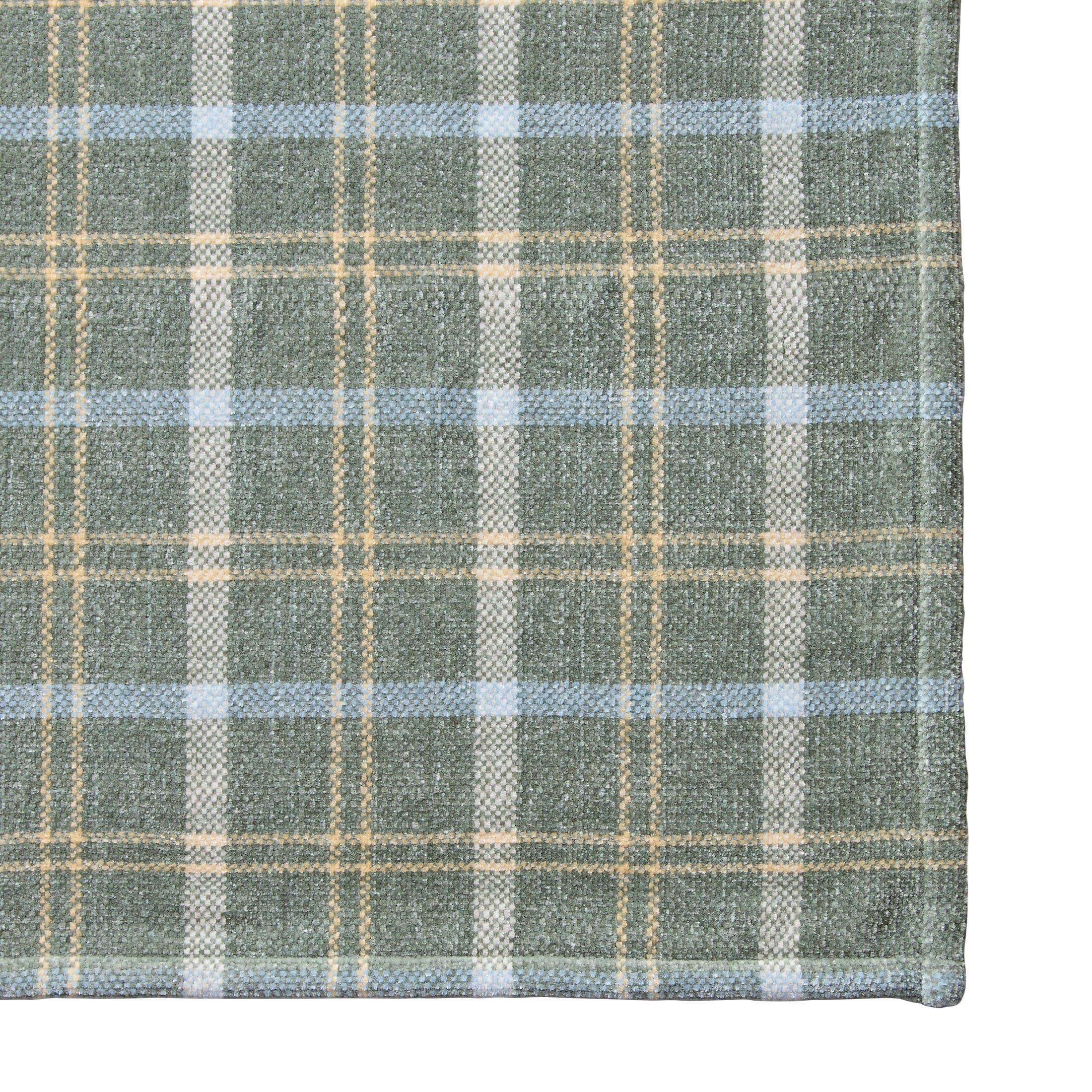 Decorative Knitted Woven Chenille Plaid Throw Blanket, Green River , 50x72 Inches - Luxury Knitted Decorative Throw Blanket with Fringes Detail