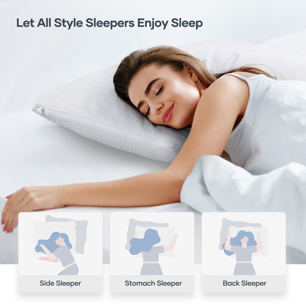 Fluffy Shredded Shredded Memory Foam Pillow 2 Pack Pillow for Bed, Side, Back and Stomach Sleepers, CertiPUR-US Certified 28"x20" - Hotel Quality Plush Sleeping Pillows Detail