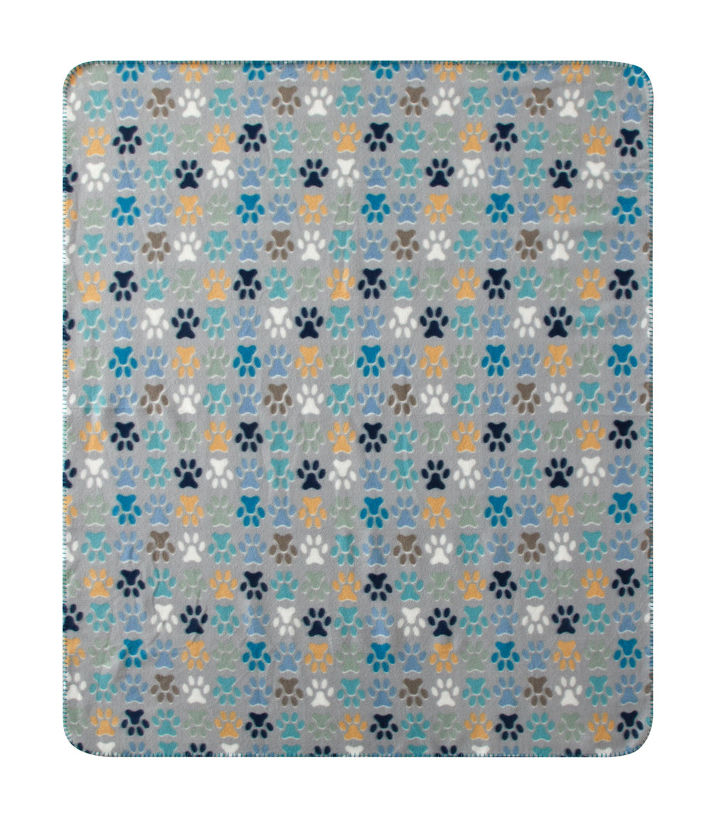 Cozy Fleece Cozy Fleece Throw Blanket, Gray Paw 50" x 60", All Ages - Lightweight Plush Warm Blanket for All Seasons Detail