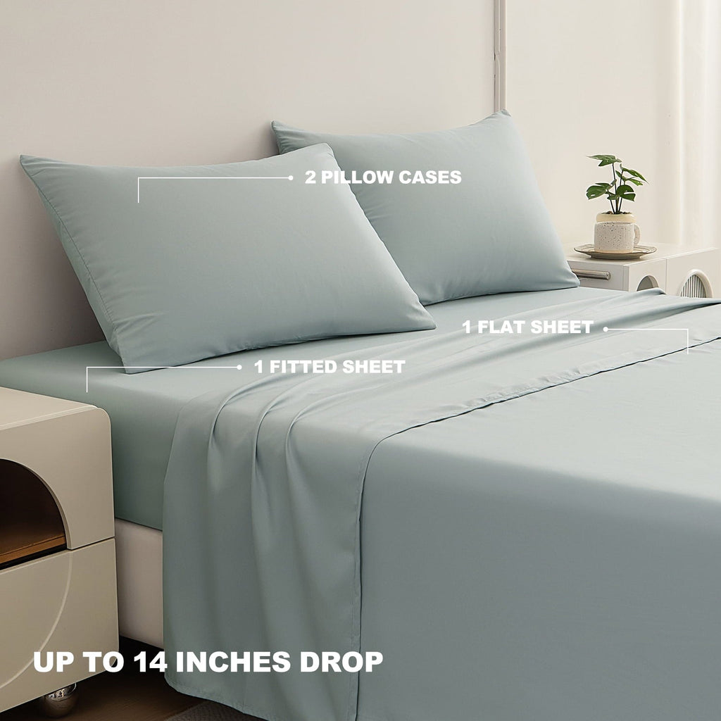 Ultra-Soft Sheets Set 4 Piece Queen/Full Size Sheet Set, Soft & Lightweight And Breathable ding Set, Fitted Sheet, Flat Sheet & ... - Premium Ultra-Soft Pillowcase Pair for Sleeping Detail