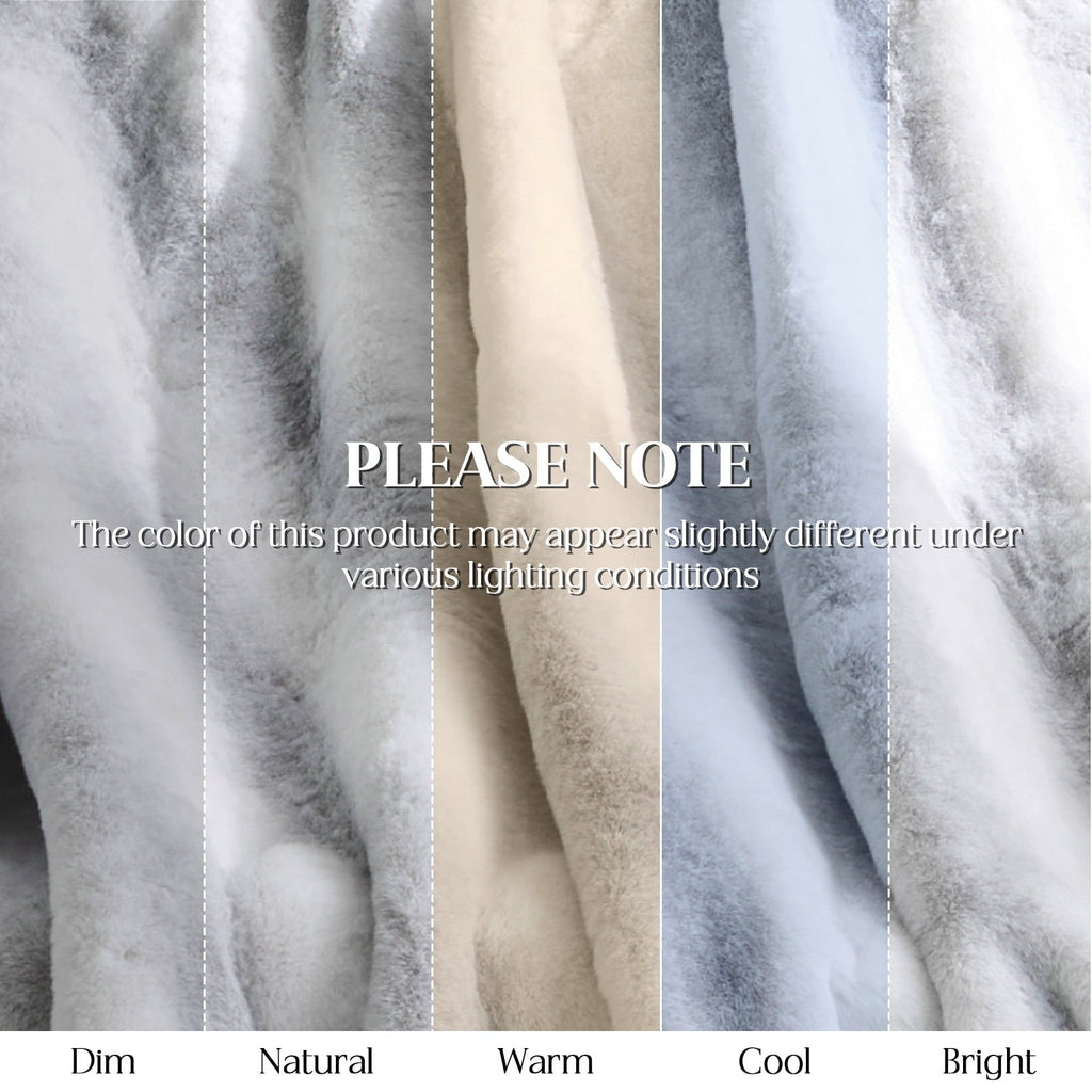 Decorative Knitted Luxury Faux Fur Throw Blanket for Bed Super Thick Warm Fuzzy Blankets for Bedroom Living Room, 60" x 80", White - Super Soft Reversible Sherpa Flannel Blanket Detail