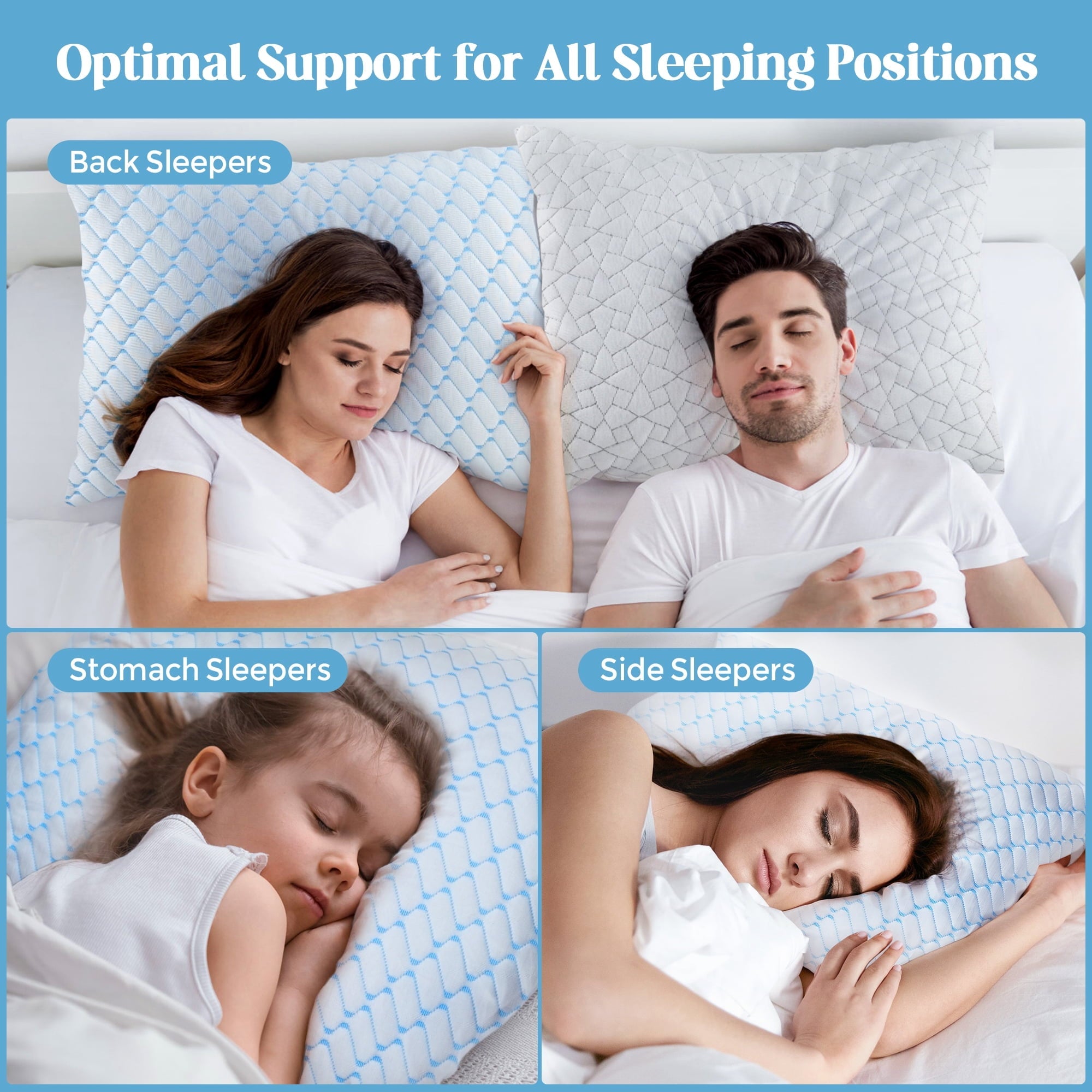 Fluffy Shredded Shredded Memory Foam Pillows Standard Size Set of 2, Regulating Reversible Cooling Pillow Bed Pillow for Bed, Adjusta... - Orthopedic Shredded Foam Bed Pillow Set Detail