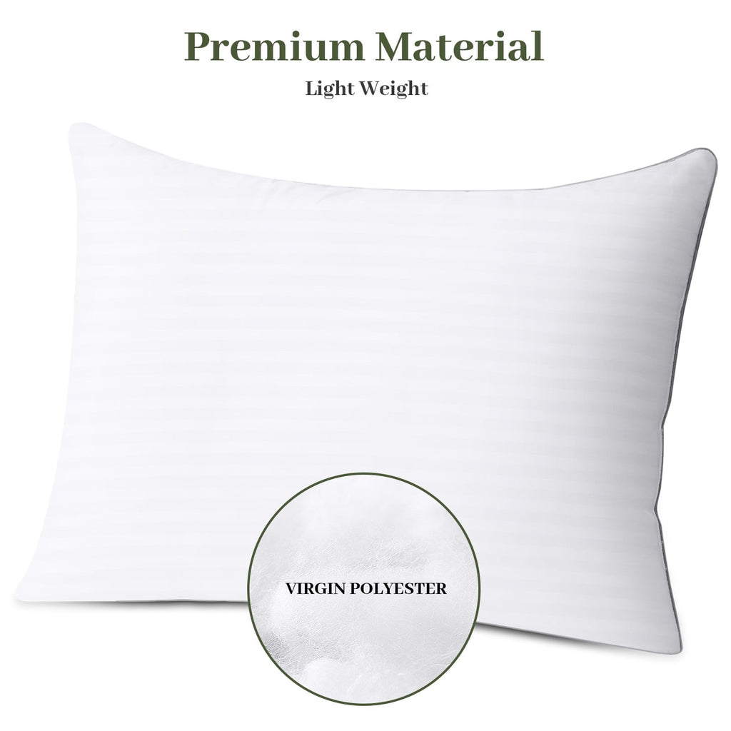 Fluffy Shredded Pillows Standard Size Set of 2, Hotel Quality, Down Alternative Gusseted Bed Pillows for Side, Back, And Stomach Slee... - Decorative Throw Pillow Cushion for Sofa & Bed Detail