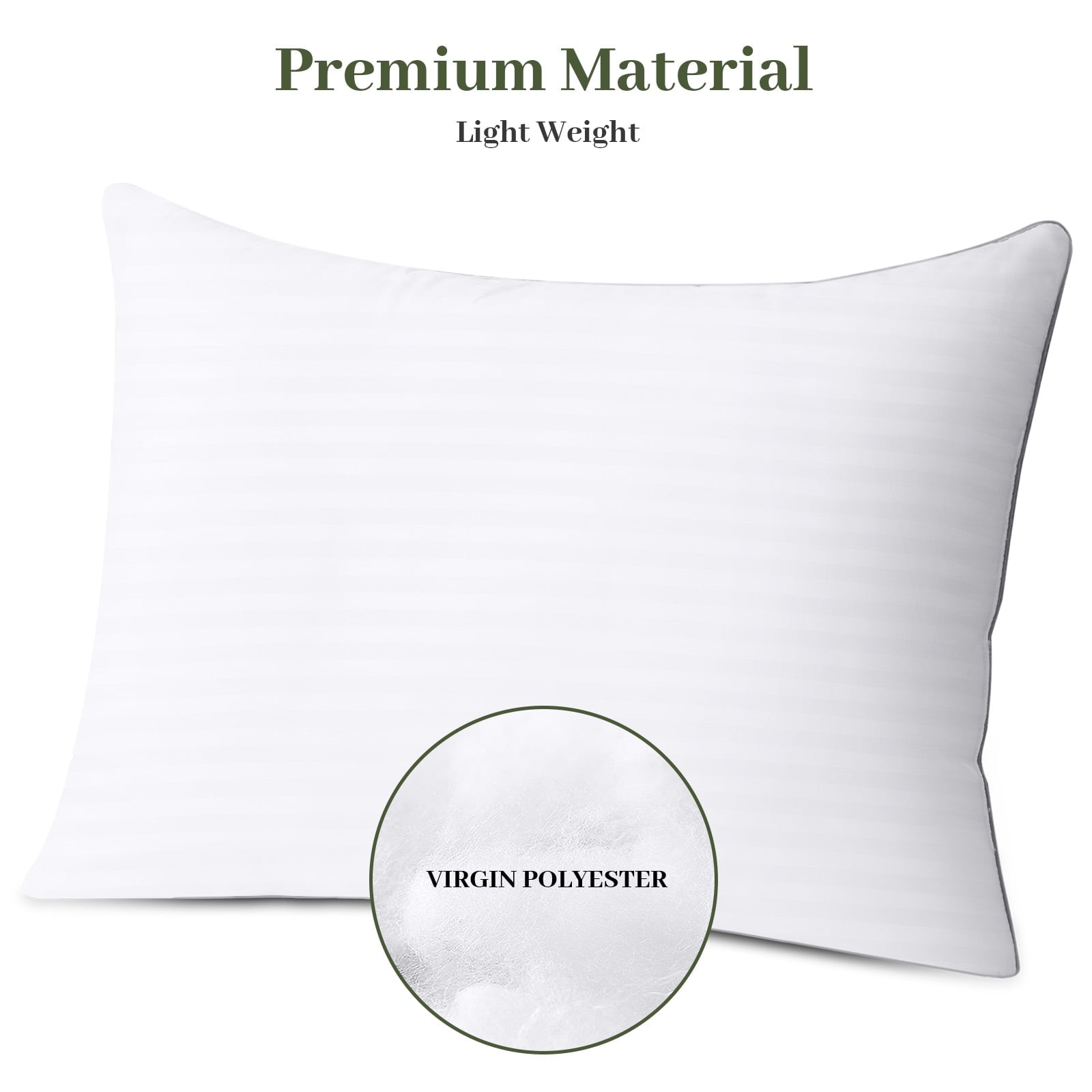 Fluffy Shredded Pillows Standard Size Set of 2, Hotel Quality, Down Alternative Gusseted Bed Pillows for Side, Back, And Stomach Slee... - Decorative Throw Pillow Cushion for Sofa & Bed Detail
