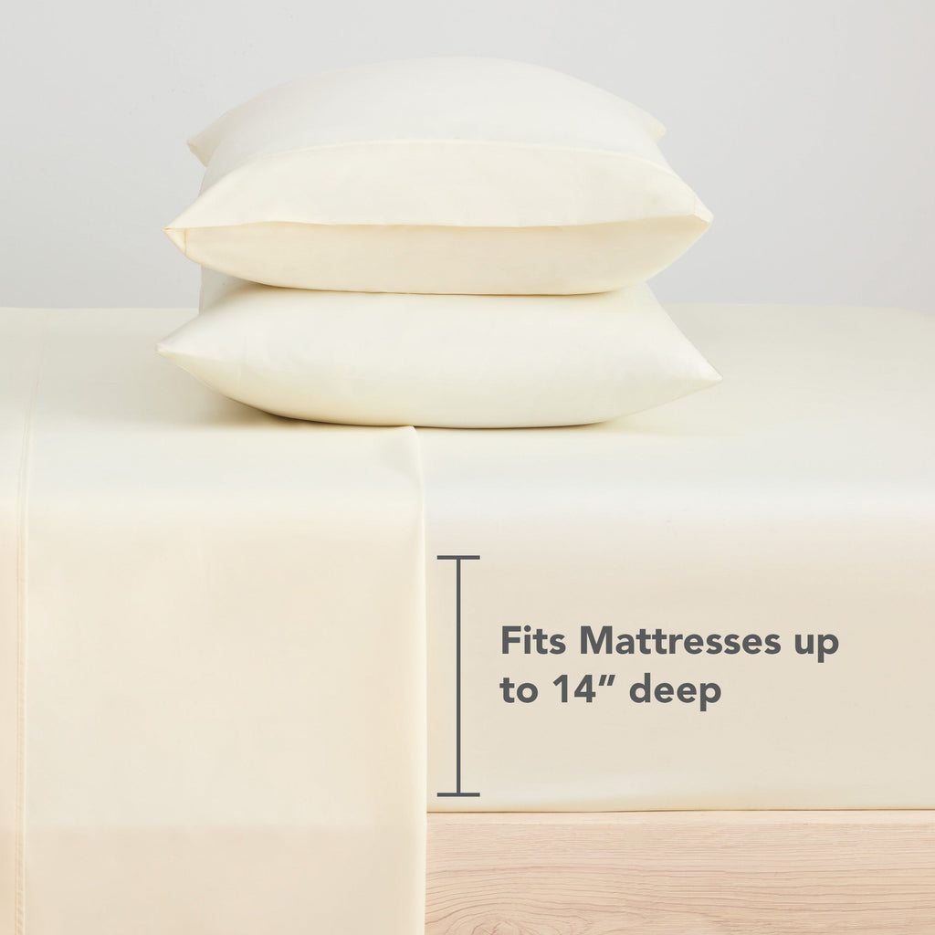 Premium Egyptian Cotton Brushed Microfiber Fitted Sheets - Bedding Essentials - Full - (6 Pack) Ivory - Cooling Hotel Quality Bedding Sheets and Pillowcases Detail