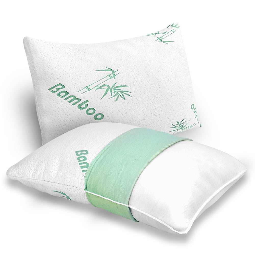 Fluffy Shredded Memory Foam Pillows Queen Size Set of 2 - Cooling Bed Pillows for Sleeping - Back, Stomach, Side Sleeper Soft, Comfy ... - Decorative Throw Pillow Cushion for Sofa & Bed Detail