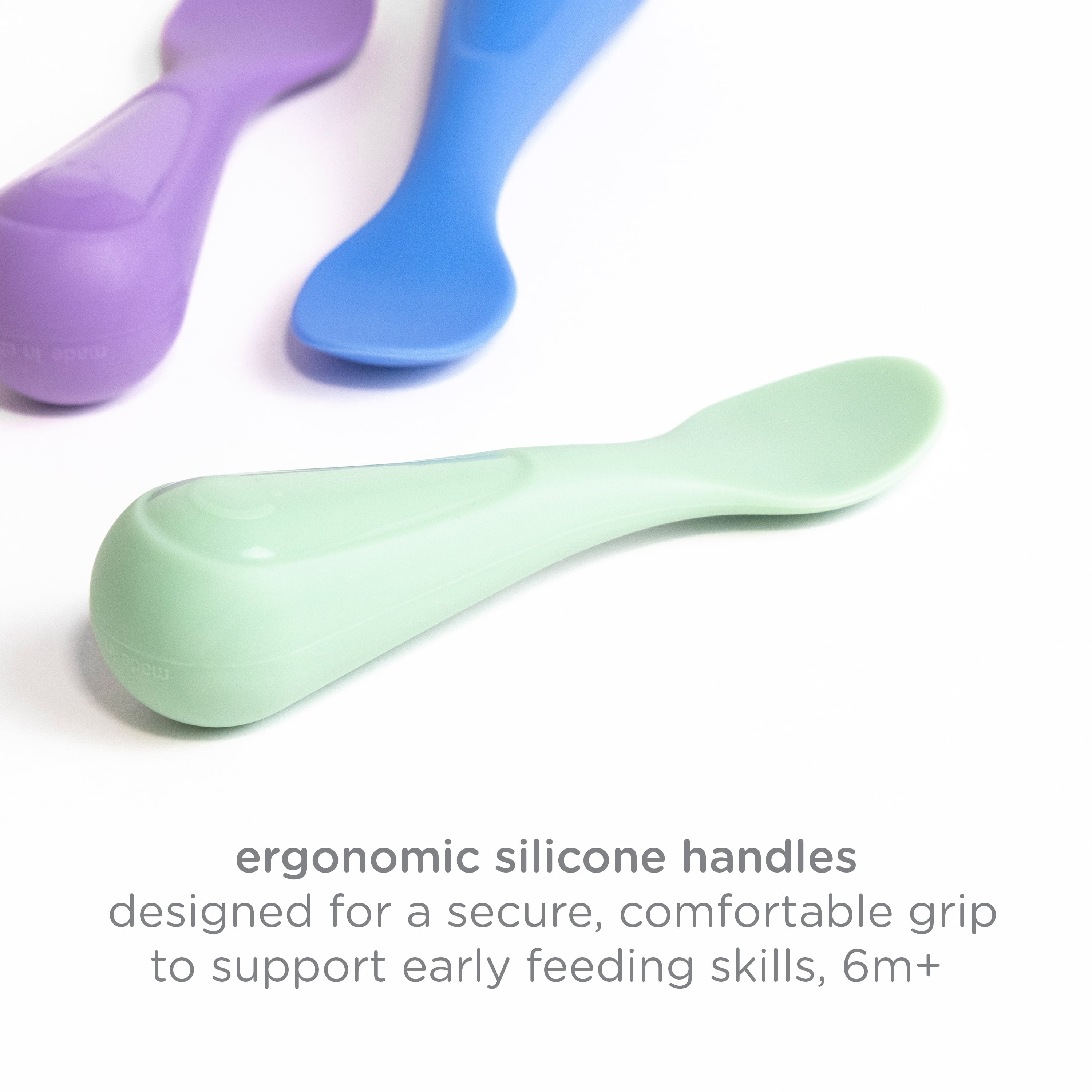 High-Precision Silicone Toddler Training Spoons, Baby, Silicone Flatware Sets, 3 Pack - High-Precision Culinary Tool for Baking & Cooking Detail