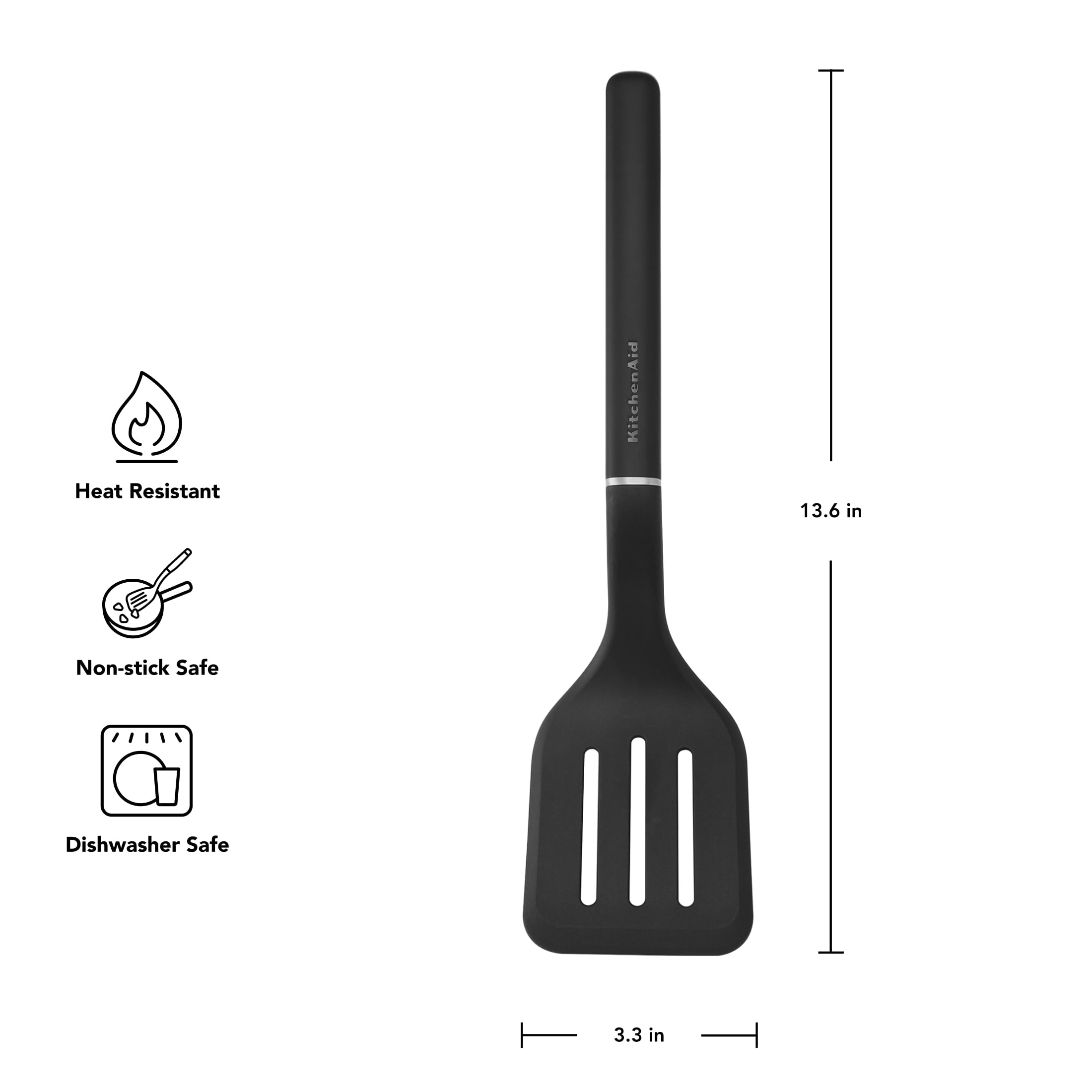 Heavy Duty 3-Piece Cooking Utensils Set with Ergonomic Handles, Black - Heavy Duty Stainless Steel Kitchen Shears Detail