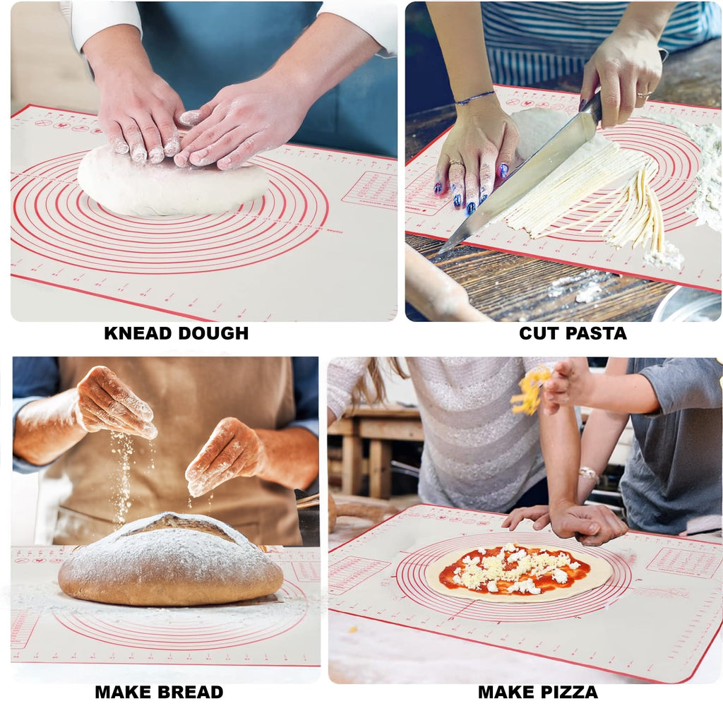 Multi-Functional Reusable Silicone 24"x 18" Pastry Mat with Measurements - Multi-Functional Manual Food Chopper & Slicer Detail