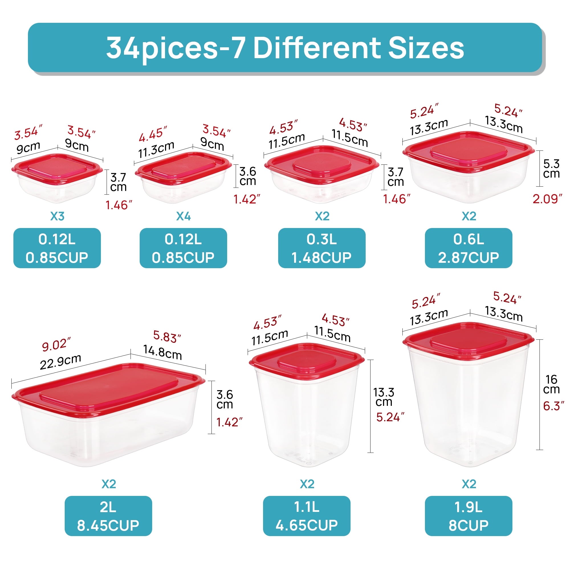 Fun Food Fidget 34 Pieces Meal Prep Containers, 7-Size ，Plastic Food Storage Containers with Lids for Lunch,Leftover - Fun Food Fidget Cookie Squishable Toy Detail