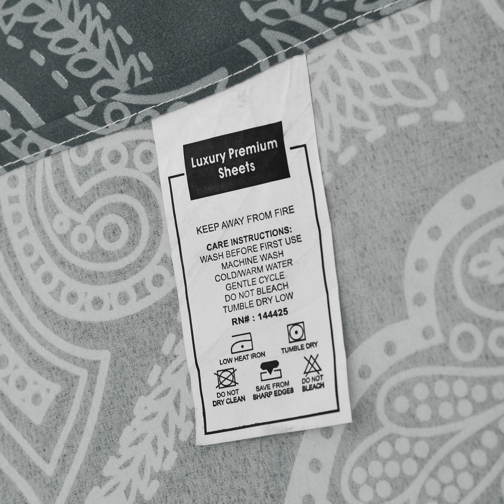 Wrinkle-Resistant Queen Bed Sheets Set - 6 Piece Brushed Microfiber Bed Sheet - Shrinkage and Fade Resistant - (Queen, Grey) - Premium Ultra-Soft Pillowcase Pair for Sleeping Detail