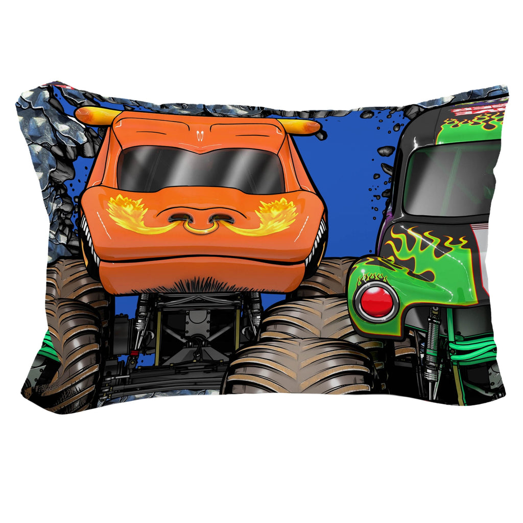 Luxurious Quilted Monster Jam Smash & Mash Kids Multicolor 2 Piece Reversible Comforter and Pillowcase Bedding Set, Twin/Full - Hypoallergenic Ultra-Fluffy Quilt for Winter Detail