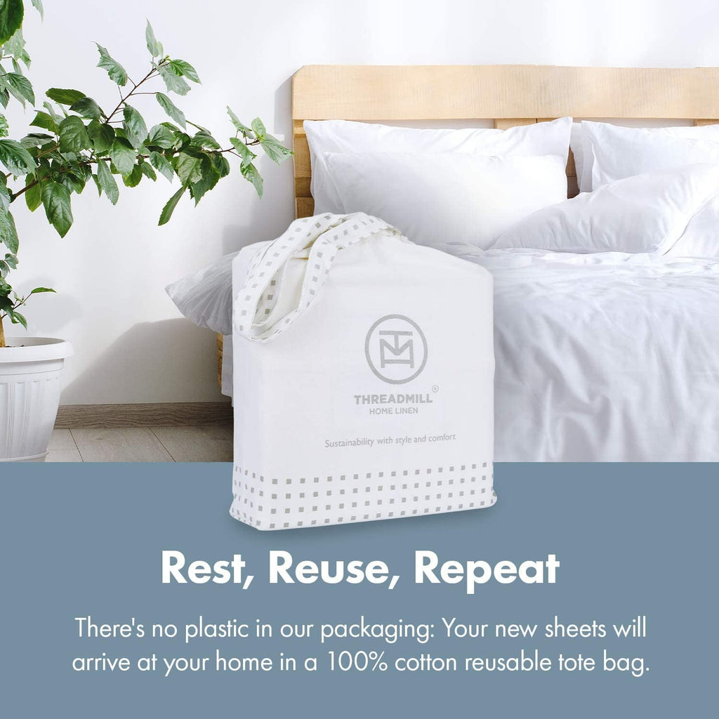 Ultra-Soft 600 Thread Count 4-Piece Queen Bed Sheet Set, Sateen Weave, Sage Green - Cooling Hotel Quality Bedding Sheets and Pillowcases Detail