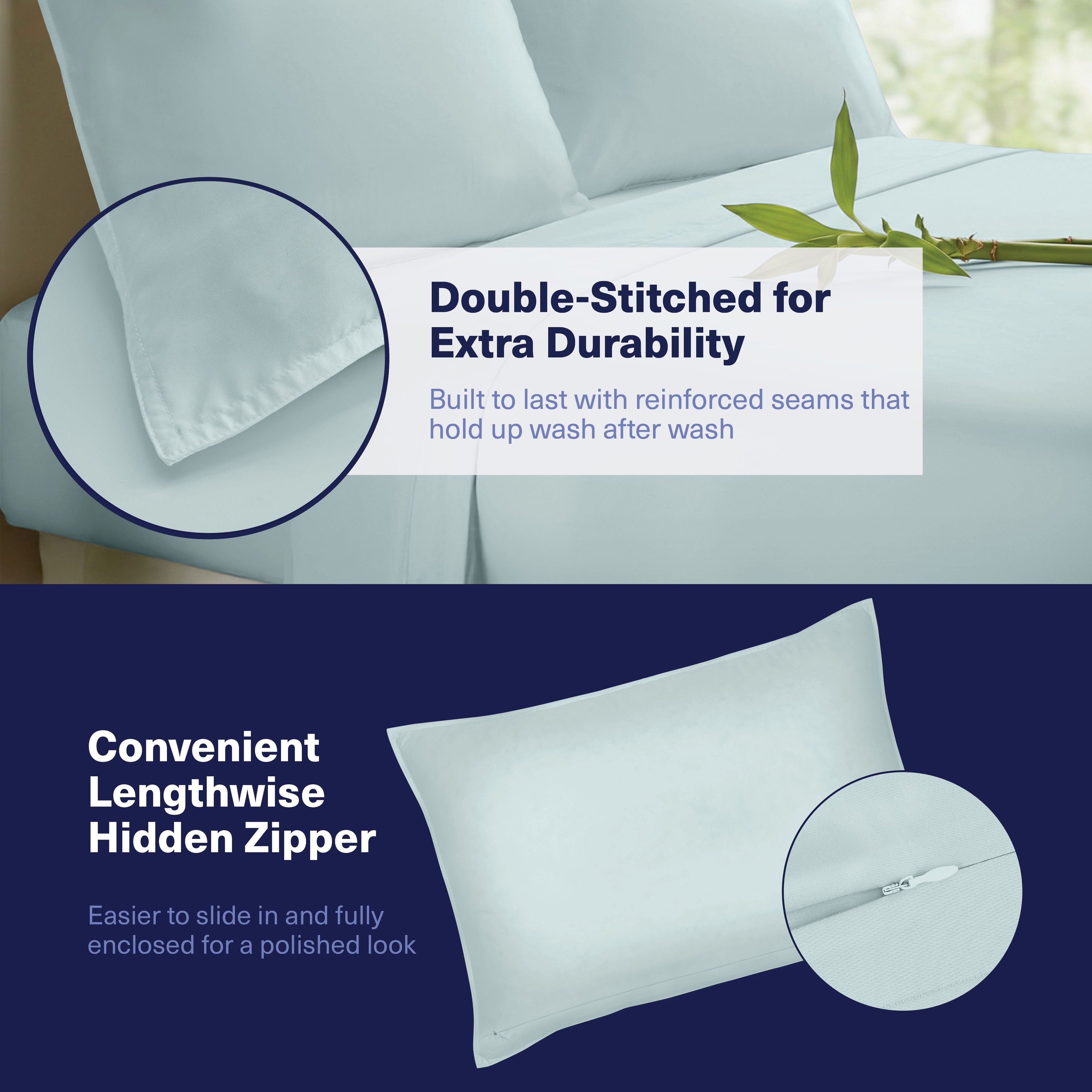 Cooling Sateen Kickoff Viscose Bamboo Sheets Twin Size 3-pc 100% Organic Bamboo Viscose Bed Cooling Sheets Twin Size Set Cool Beddin... - Cooling Hotel Quality Bedding Sheets and Pillowcases Detail