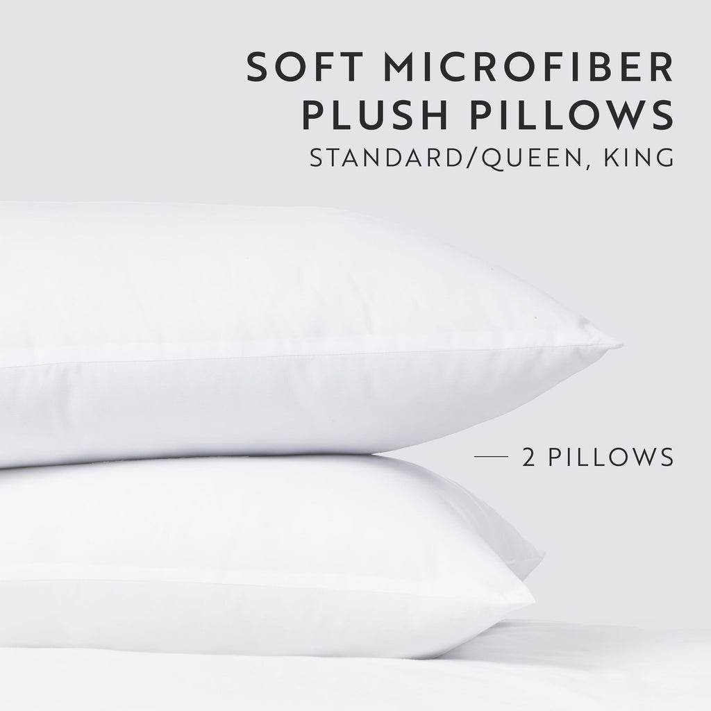 Decorative Plump Plush Bed Pillows 2-Pack For All Sleep Styles - Back, Side and Stomach Sleepers - in King Size - Ergonomic Memory Foam Pillow for Neck Pain Support Detail