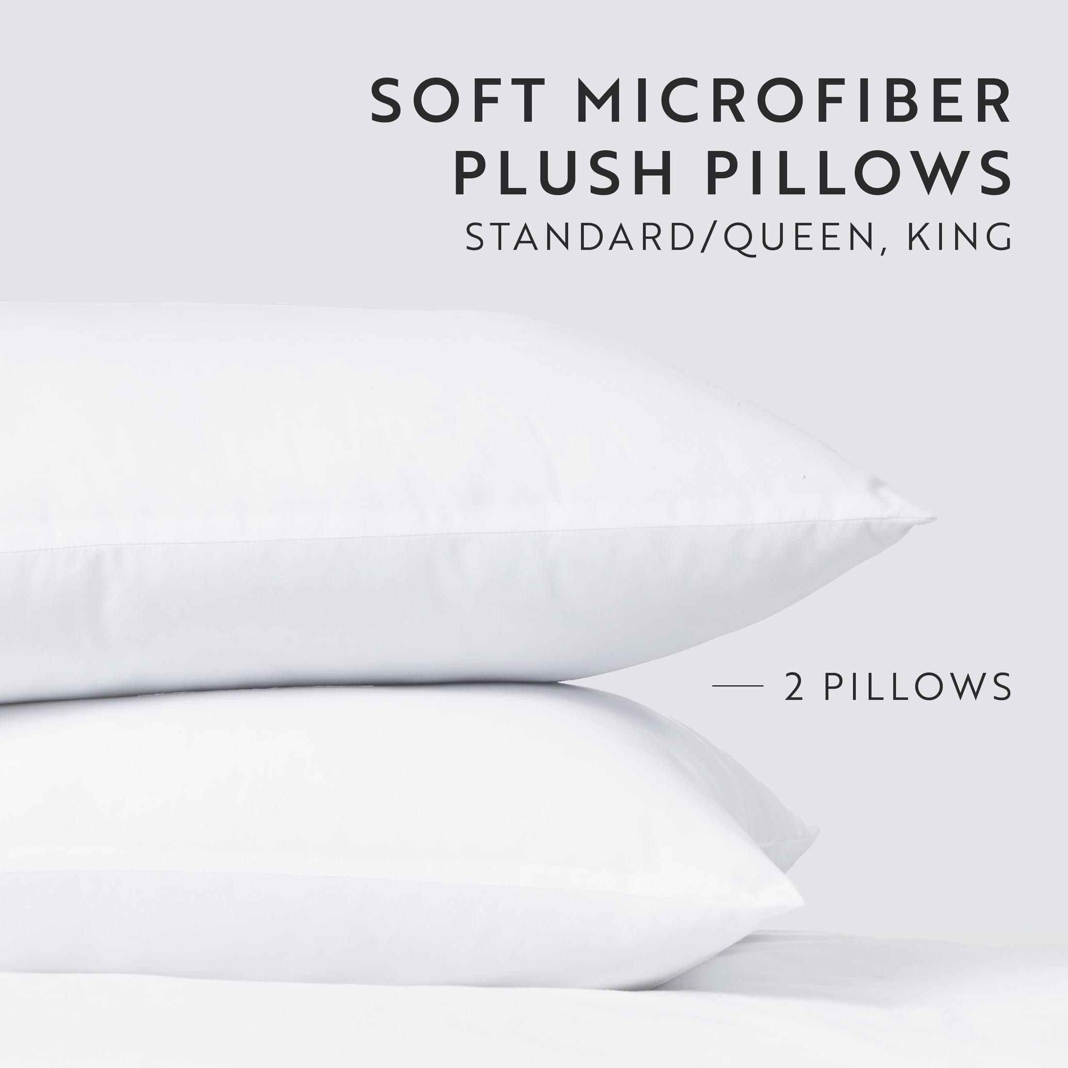 Decorative Plump Plush Bed Pillows 2-Pack For All Sleep Styles - Back, Side and Stomach Sleepers - in King Size - Ergonomic Memory Foam Pillow for Neck Pain Support Detail