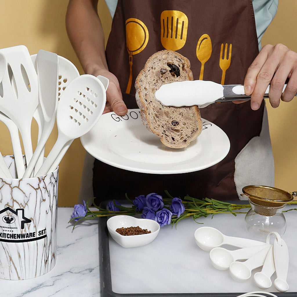Heat-Resistant Silicone Cooking Utensils Set - 446°F Heat Resistant Kitchen Utensils,Turner Tongs,Spatula,Spoon,Brush,Whisk,Kitchen ... - Heat-Resistant Silicone Cooking Spatula Turner Detail
