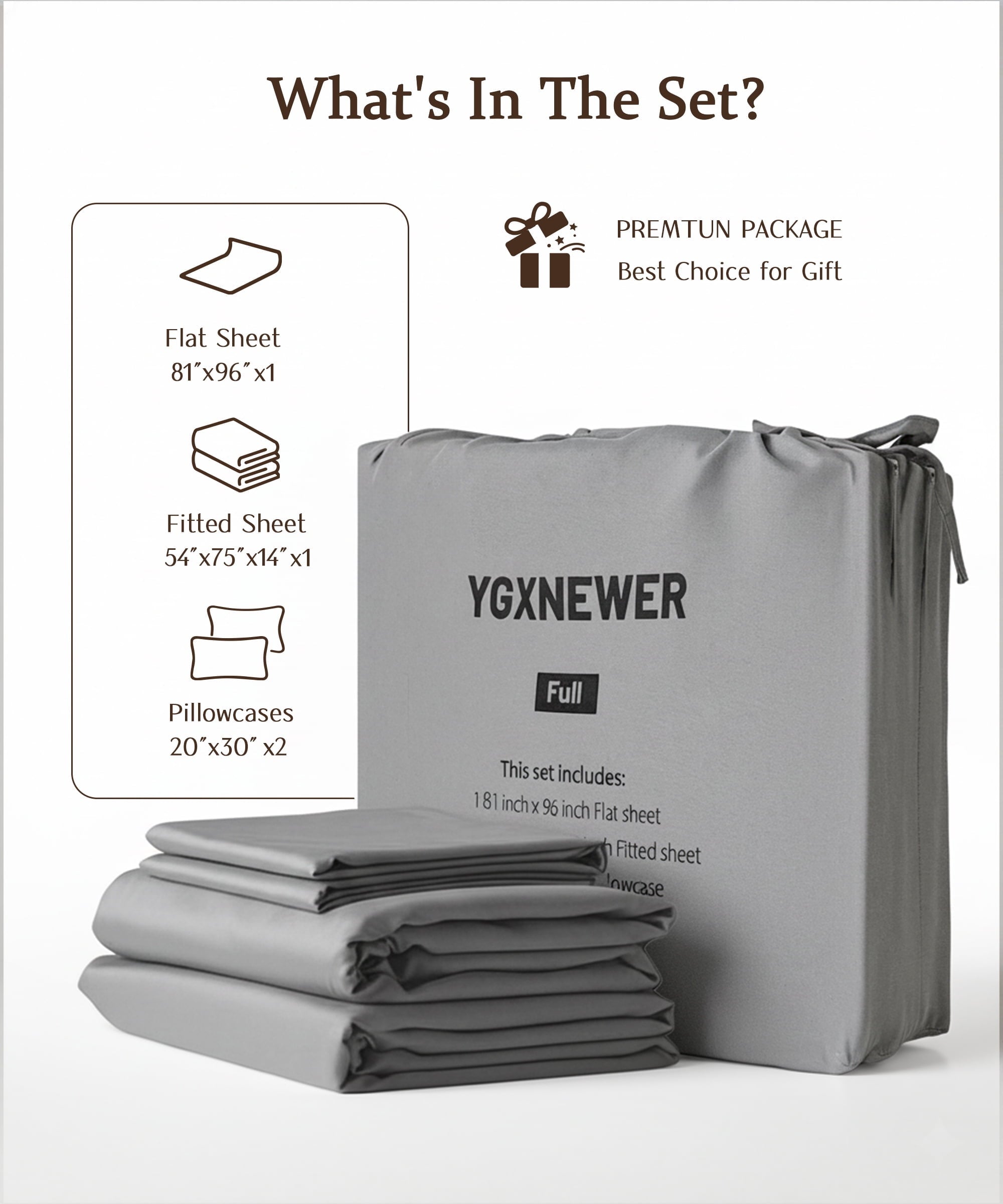 Cooling Sateen Full Size 4 Piece Sheet Set, Comfy Breathable Cooling Bed Sheets Set, Hotel Luxury Bedding, Deep Pockets, Ultra-Soft,... - Premium Ultra-Soft Pillowcase Pair for Sleeping Detail