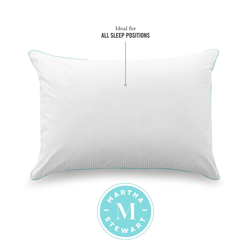 Ergonomic Memory Foam Classic Stripe Bed Pillows Standard / Queen Size Set Of 2, Enhanced Loft Plush Pillow for All Sleep Positions, 20" x ... - Orthopedic Shredded Foam Bed Pillow Set Detail