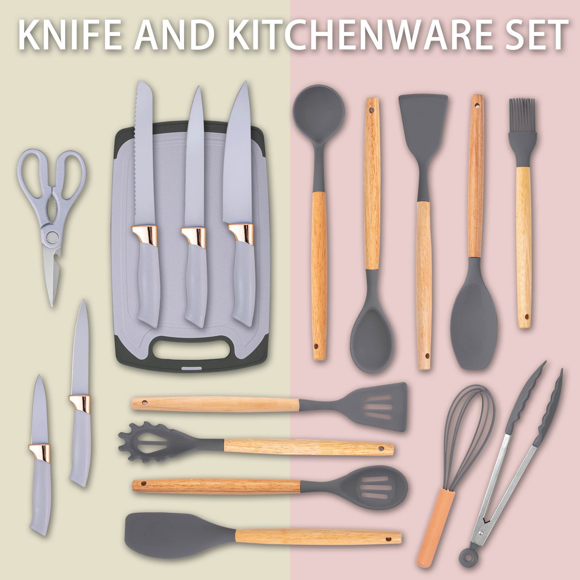 Premium Silicone 19-Piece Silicone Kitchen Utensil & Knife Set - Heat-Resistant Cooking Tools Non-Stick Safe Gift for Mom or Wo... - Heat-Resistant Silicone Cooking Spatula Turner Detail