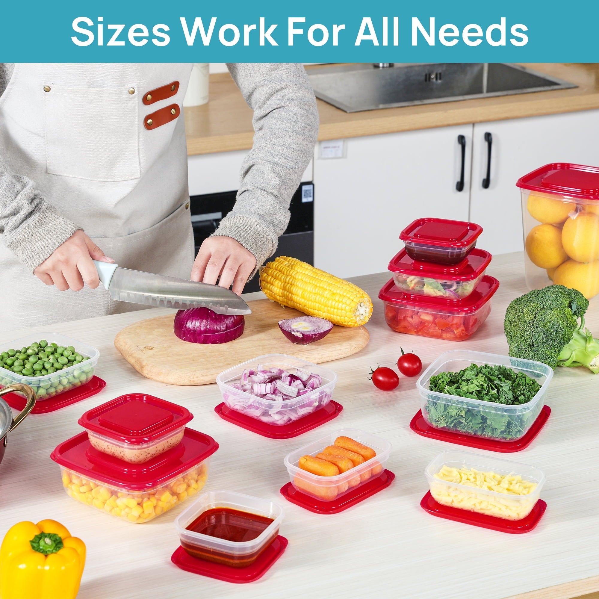 Fun Food Fidget 34 Pieces Meal Prep Containers, 7-Size ，Plastic Food Storage Containers with Lids for Lunch,Leftover - Fun Food Fidget Cookie Squishable Toy Detail