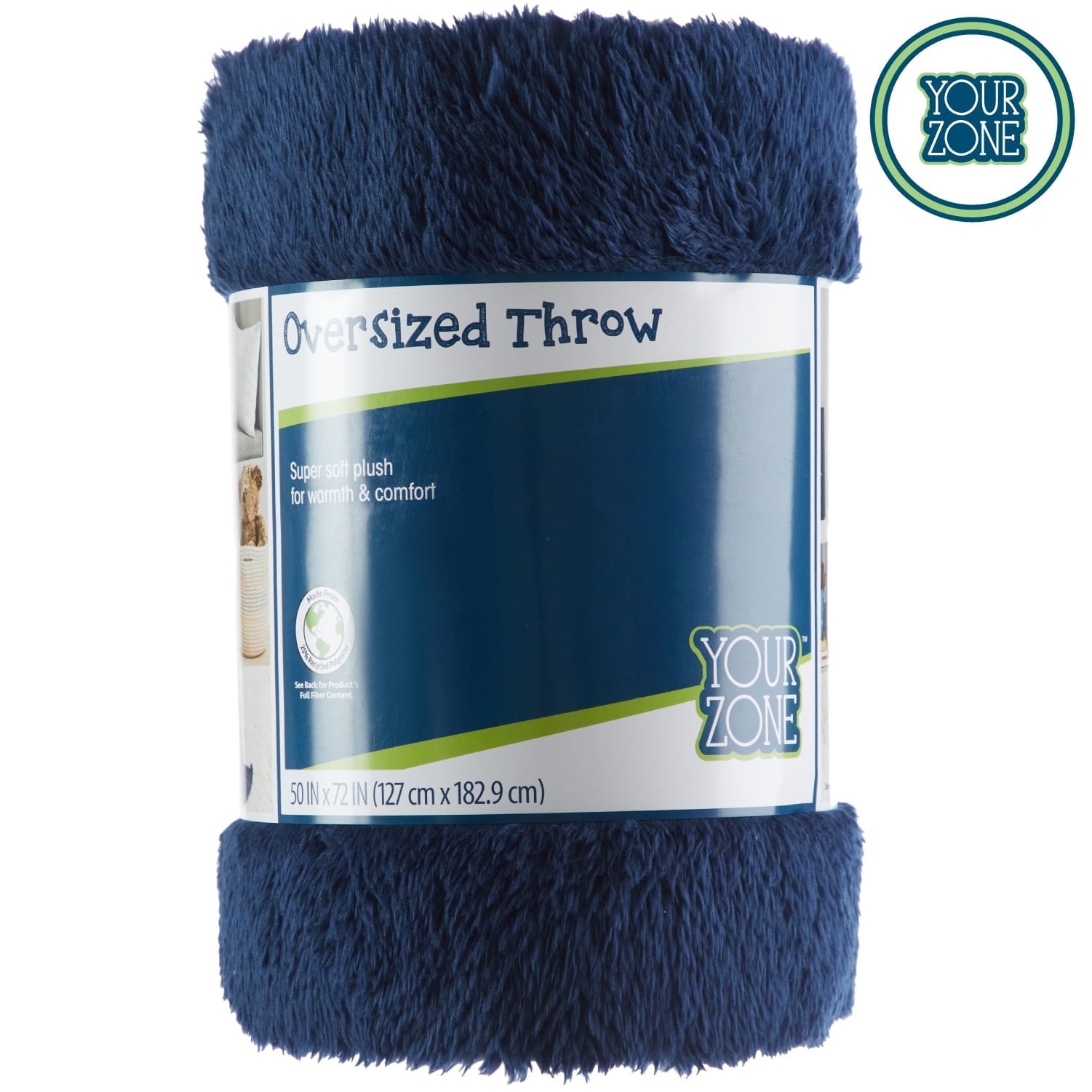 Super Soft Flannel Soft, Navy Blue, Oversized, Fuzzy, Throw Blanket for Kids, 72 x 50 inches - Super Soft Reversible Sherpa Flannel Blanket Detail
