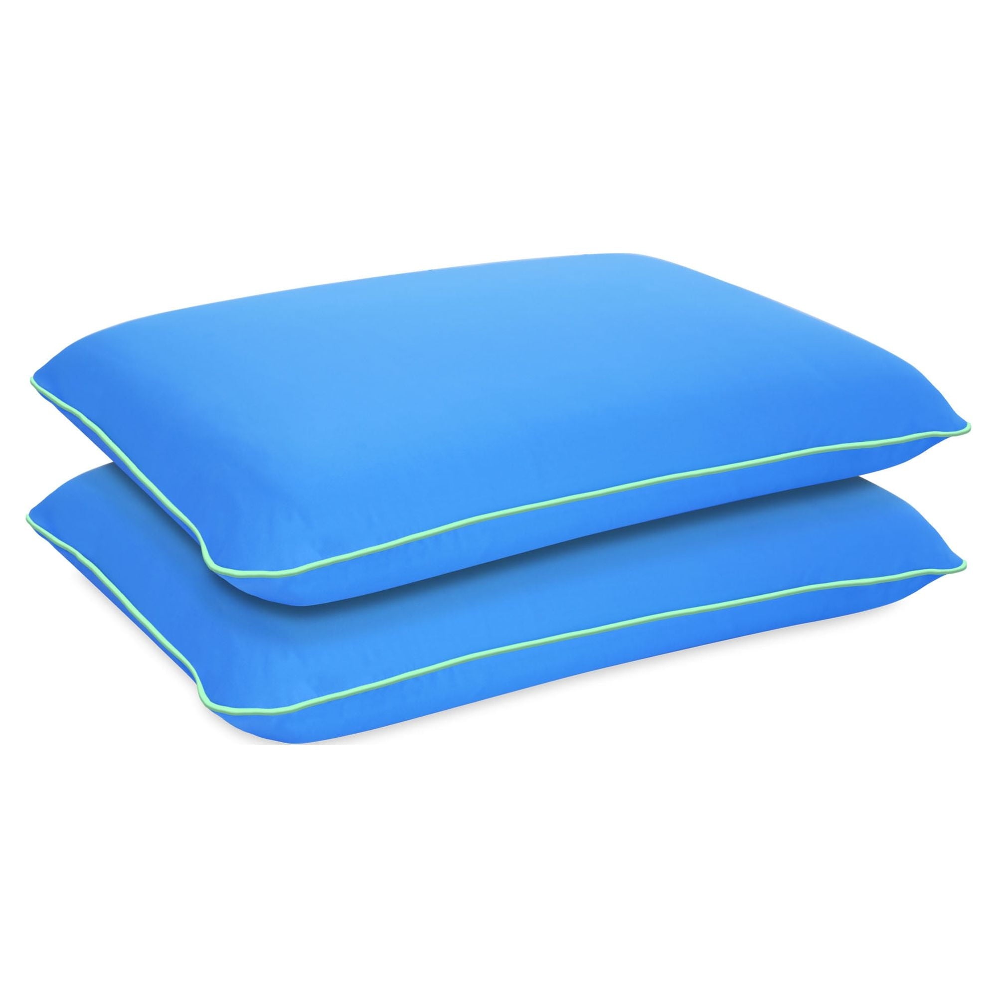 Fluffy Shredded Memory Foam Fun Pillow with Cool-to-the-Touch Cover, Standard/Queen, Cosmic Blue, 2 Pack - Orthopedic Shredded Foam Bed Pillow Set Detail