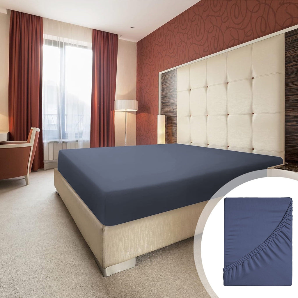 Premium Egyptian Cotton Bed Sheet, Queen Size - Deep Pocket Soft Wrinkle and Fade Resistant - Luxury Bed Sheet Set with Deep Pockets Detail