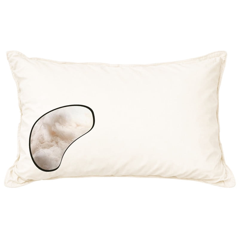 Decorative Plump 100% Organic Cotton Pillow with Organic Cotton Cover - GOTS CERTIFIED - Adjustable Loft, Head Neck Pain Relief, Back ... - Decorative Throw Pillow Cushion for Sofa & Bed Detail