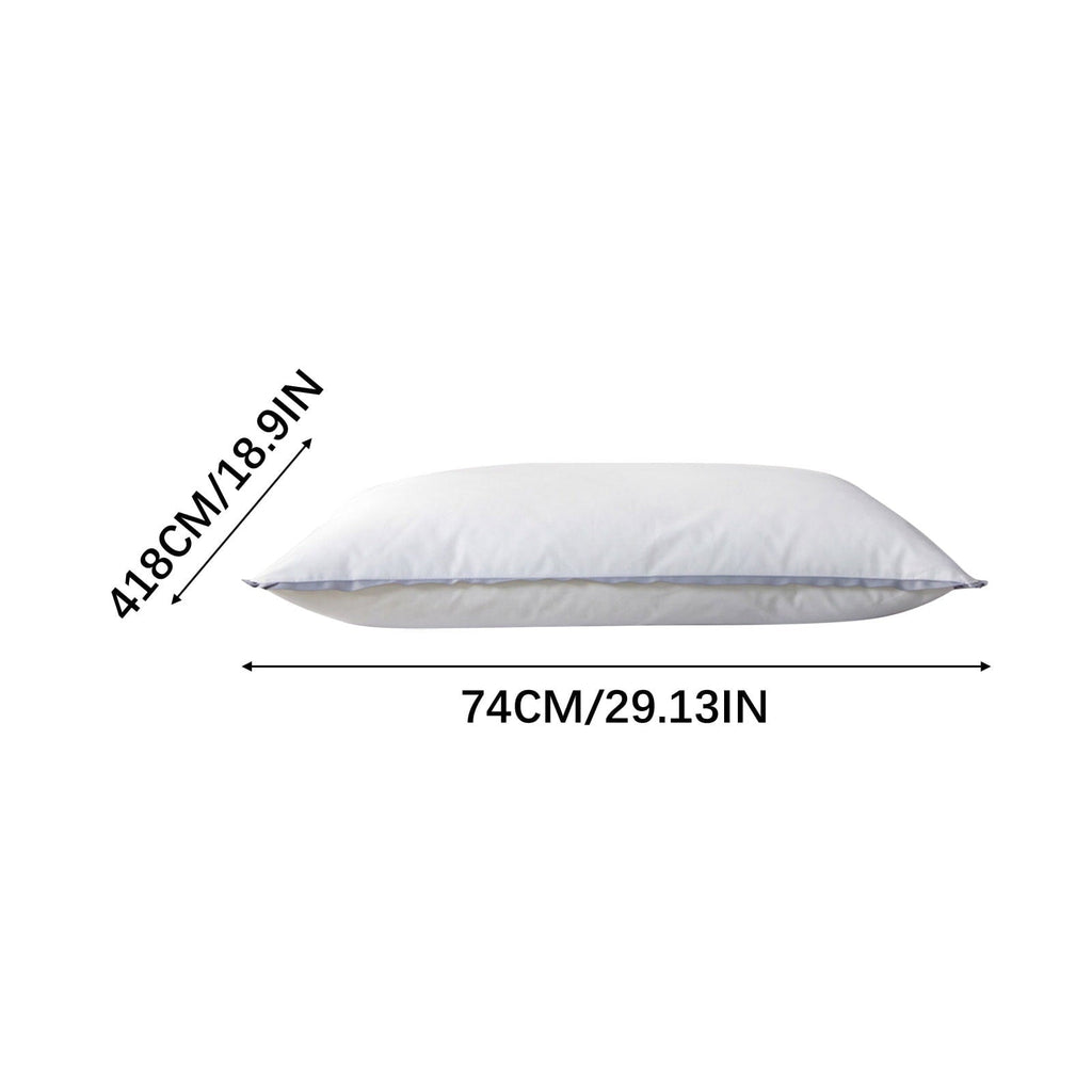 Hotel Collection Extra Flat Soft Thin Pillows Queen Size, Bed Pillow with Full Cotton Filling for Side Back Stomach Sleepers, 20x30 In... - Hotel Quality Plush Sleeping Pillows Detail