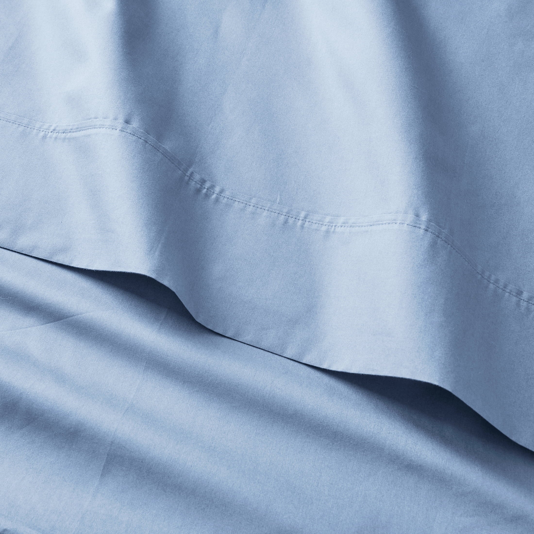 Wrinkle-Resistant Cool & Crisp 3-Piece 300 Thread Count Blue Water Cotton Percale Sheet Set, Twin - Luxury Bed Sheet Set with Deep Pockets Detail
