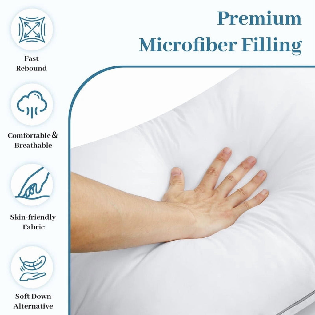 Fluffy Shredded Pillows Queen Size Set of 2, Bed Pillows for Side, Back and Stomach Sleepers, Super Soft Down Alternative Filling, Lu... - Orthopedic Shredded Foam Bed Pillow Set Detail