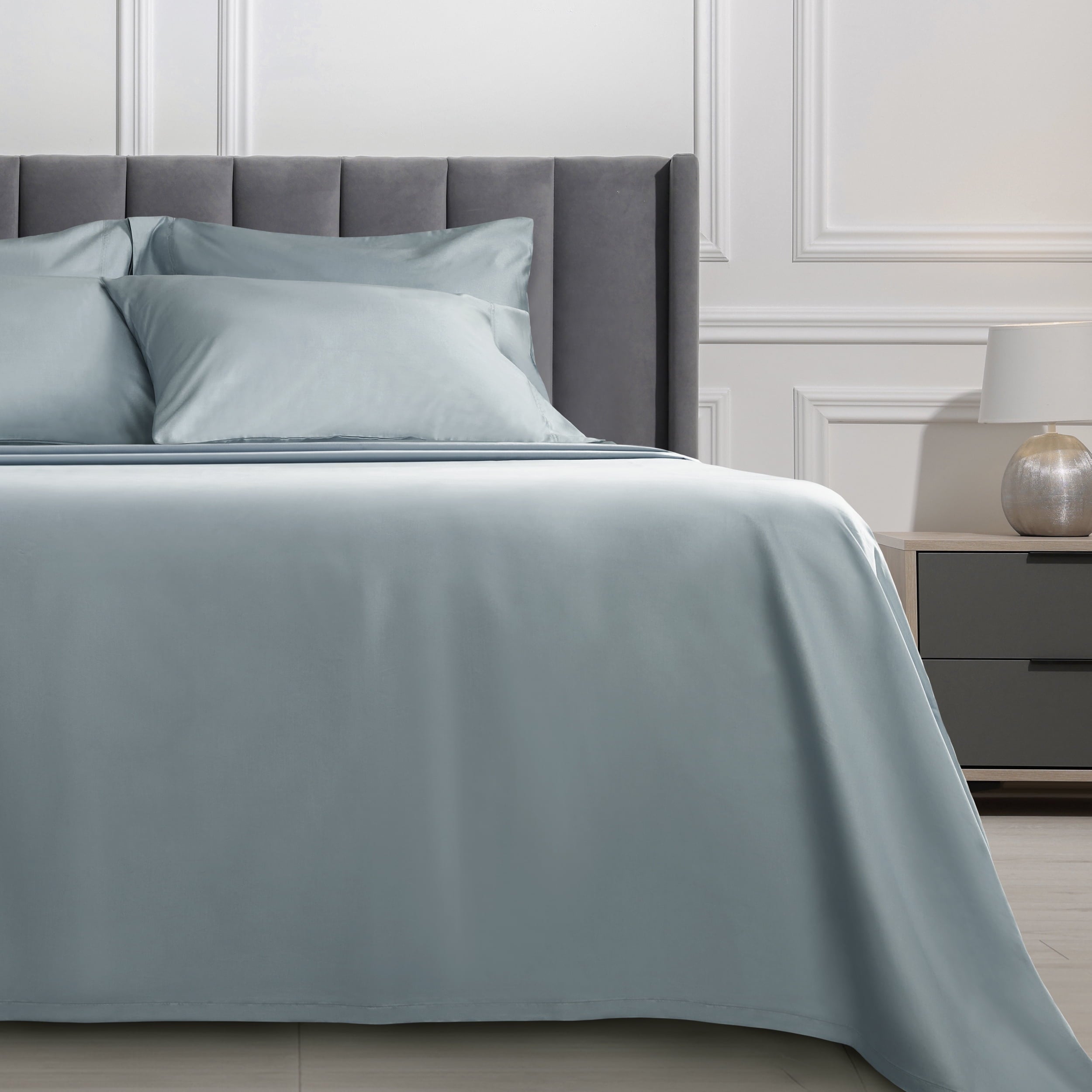 Wrinkle-Resistant 6-Piece 800 Thread Count Lead Cotton Rich Adult Bed Sheet Set, King - Deep Pocket - Cooling Hotel Quality Bedding Sheets and Pillowcases Detail